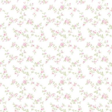 Galerie Delicate Floral Wallpaper - G56649 - Pink / Green
