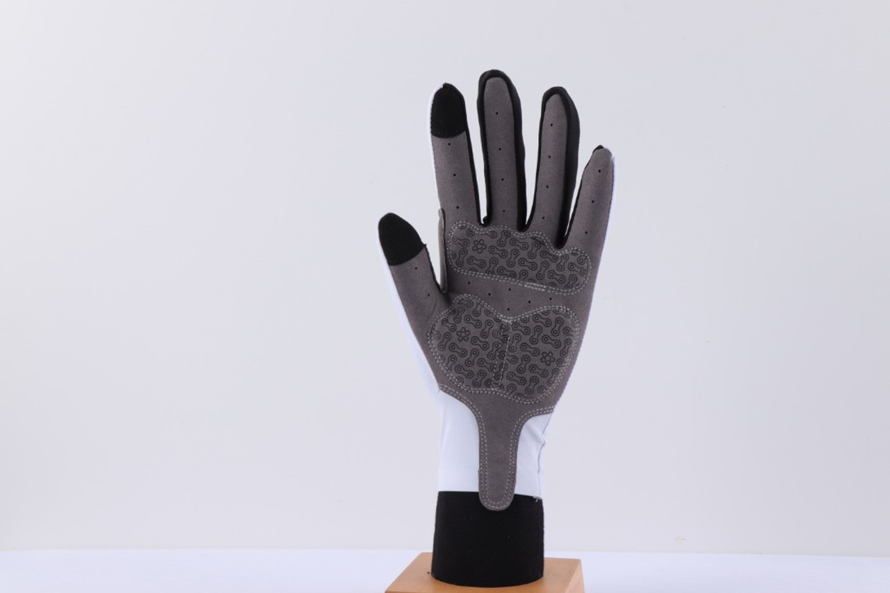 Montecci White Long Finger Gloves
