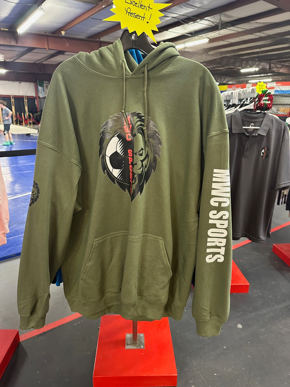 2XL Olive Green Soccer Hoodie