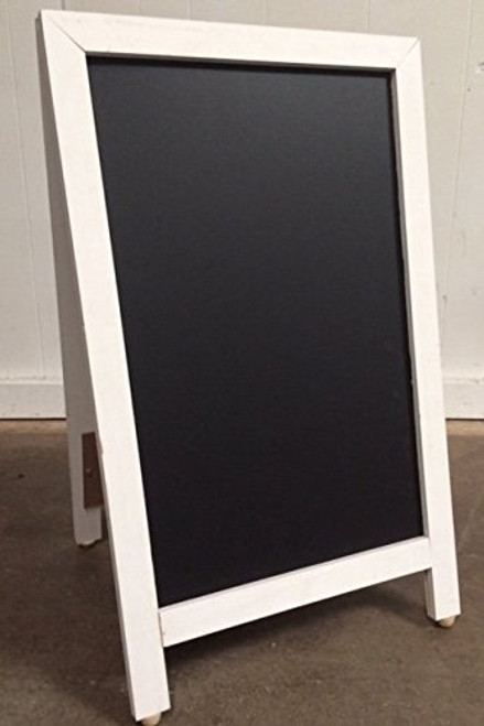 Sidewalk Display Sign 18 X 29 Black Chalkboard Hardwood White Frame