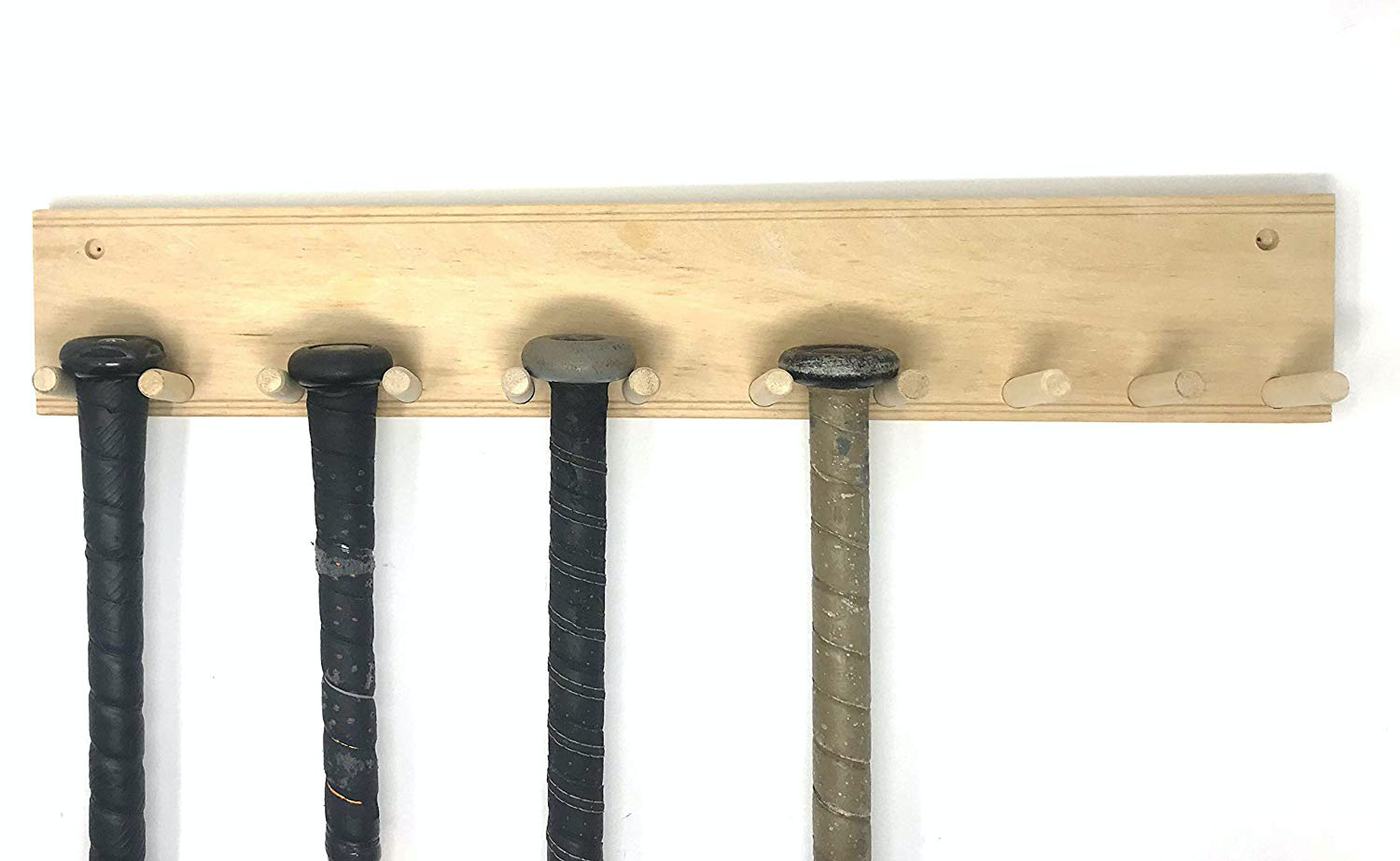 Baseball Bat Rack Display Holder Meant To Hold 8 Mini Collectible Bats Natural