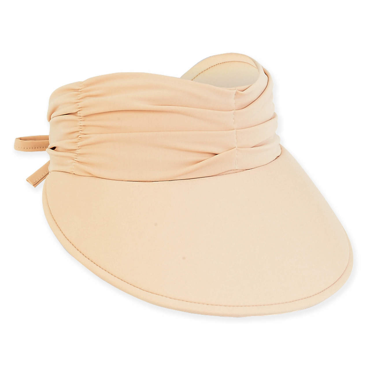 Leah Seersucker Sun Visor with Curly Lace - Sun 'N' Sand Hats —  SetarTrading Hats