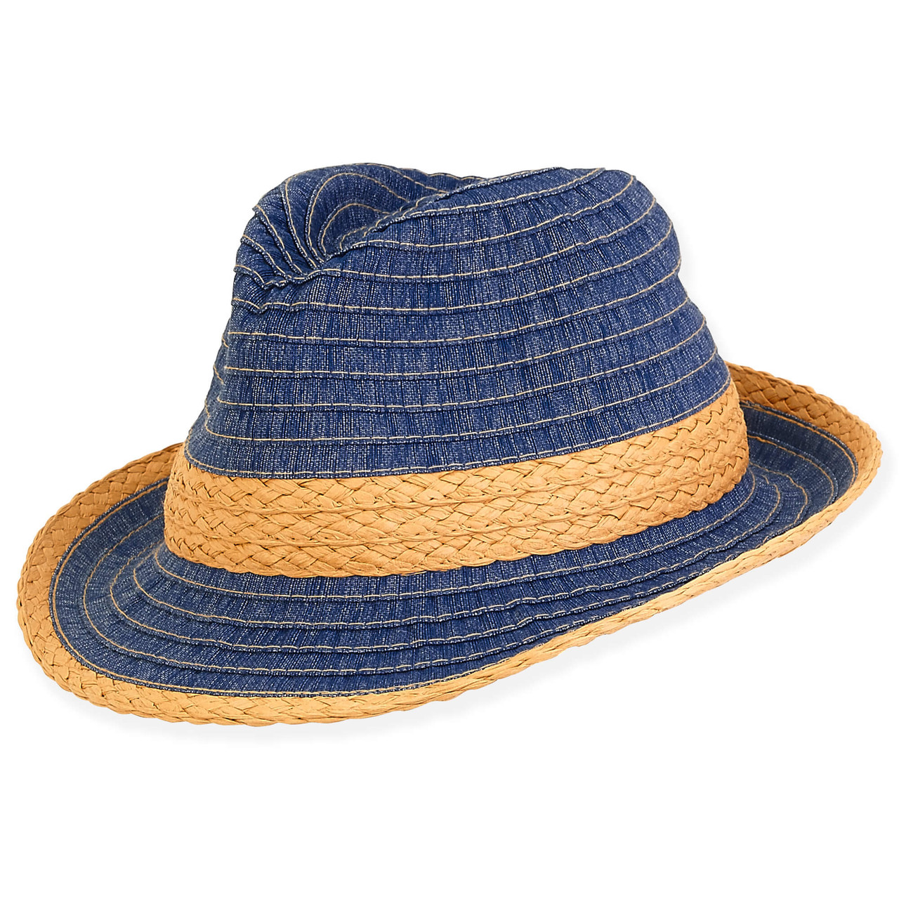 Emilio, Young Boy Paper Straw Fedora Hat, HK459