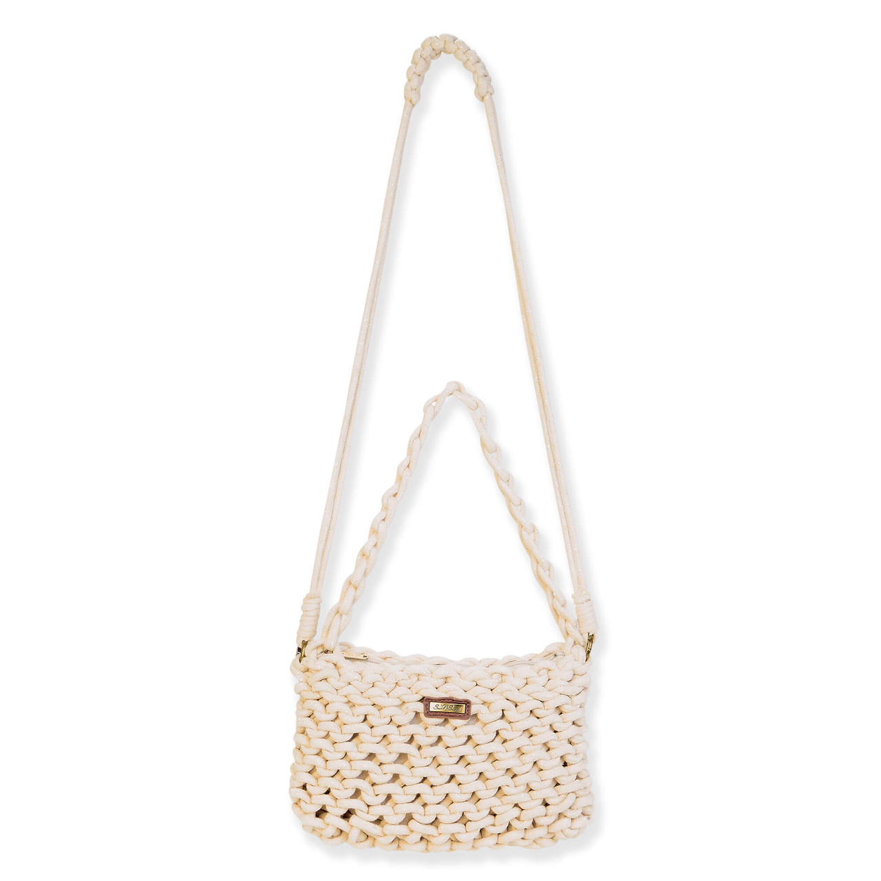 Natural, Cotton Rope Crossbody | CE6715 A | Crochet Bags Small