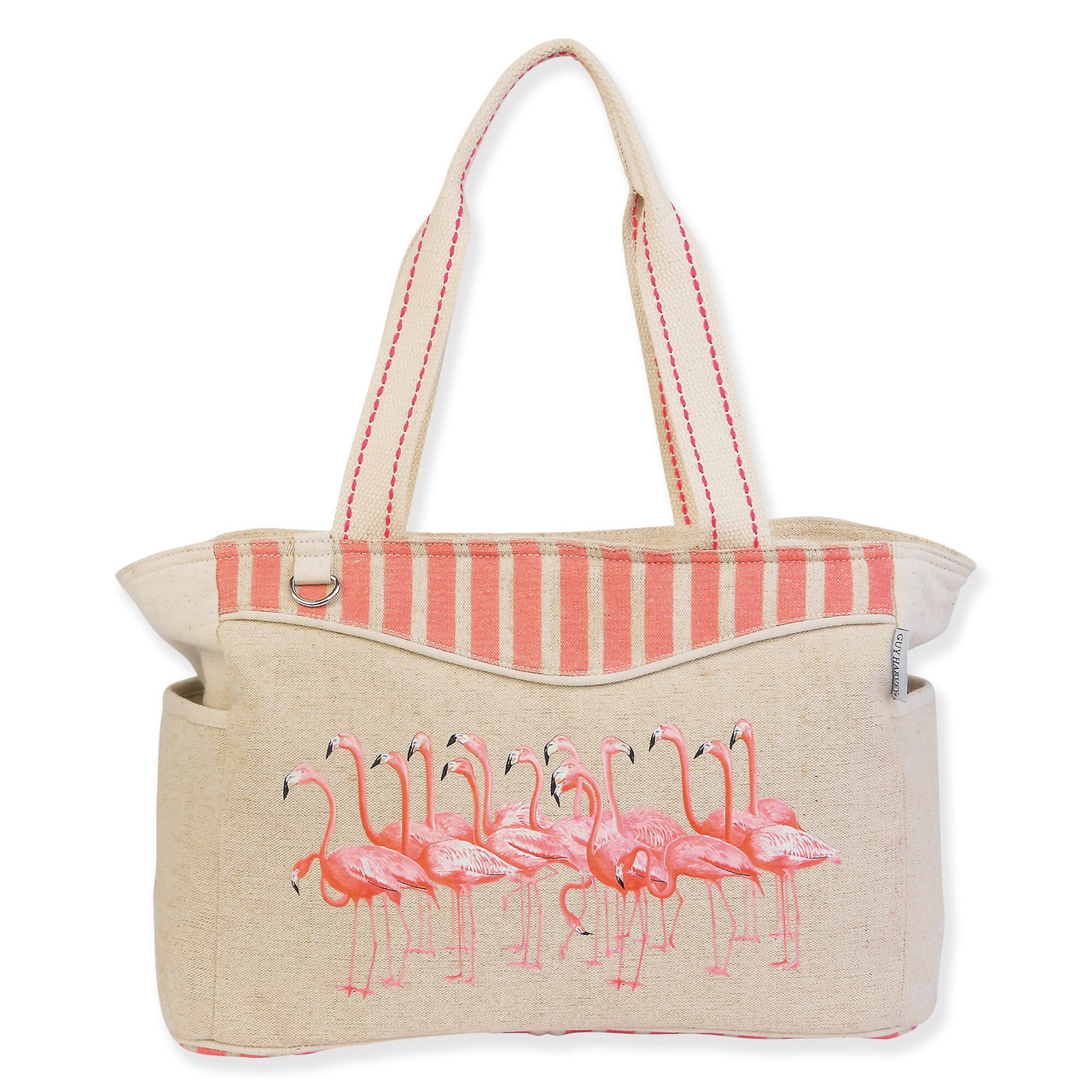 Flamingo & Stripes, Medium Tote | GH5461 | Guy Harvey Bags | Guy