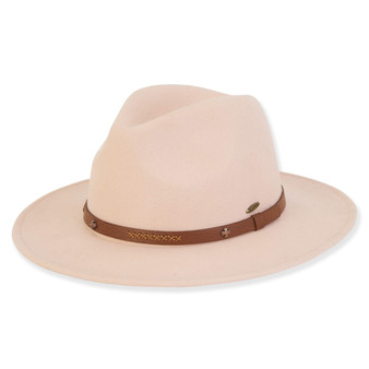 Beige Wool Felt Safari Hat