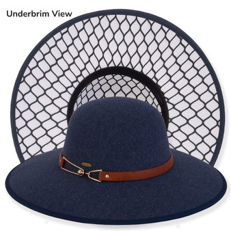 Navy Poly Felt Floppy Hat