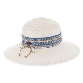 Ivory bucket hat featuring Adjustable, UPF 50+.