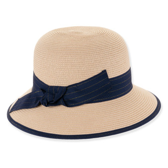Natural bucket hat featuring Sparkly Metallic Lurex, Adjustable, UPF 50+.