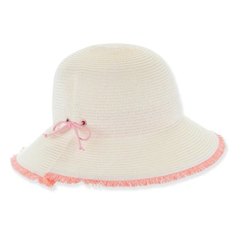 Ivory bucket hat featuring Packable, Adjustable, UPF 50+.