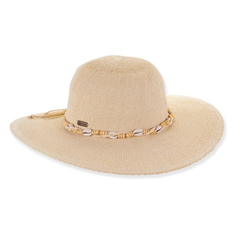 Natural floppy hat featuring Adjustable, UPF 50+.