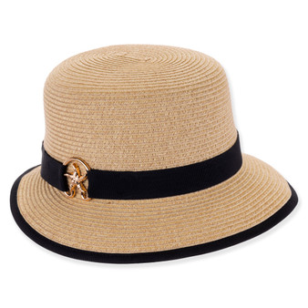 Natural tapered hat featuring UPF 50+, Adjustable.
