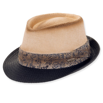 Natural men's fedora hat with UPF 50+ sun protection