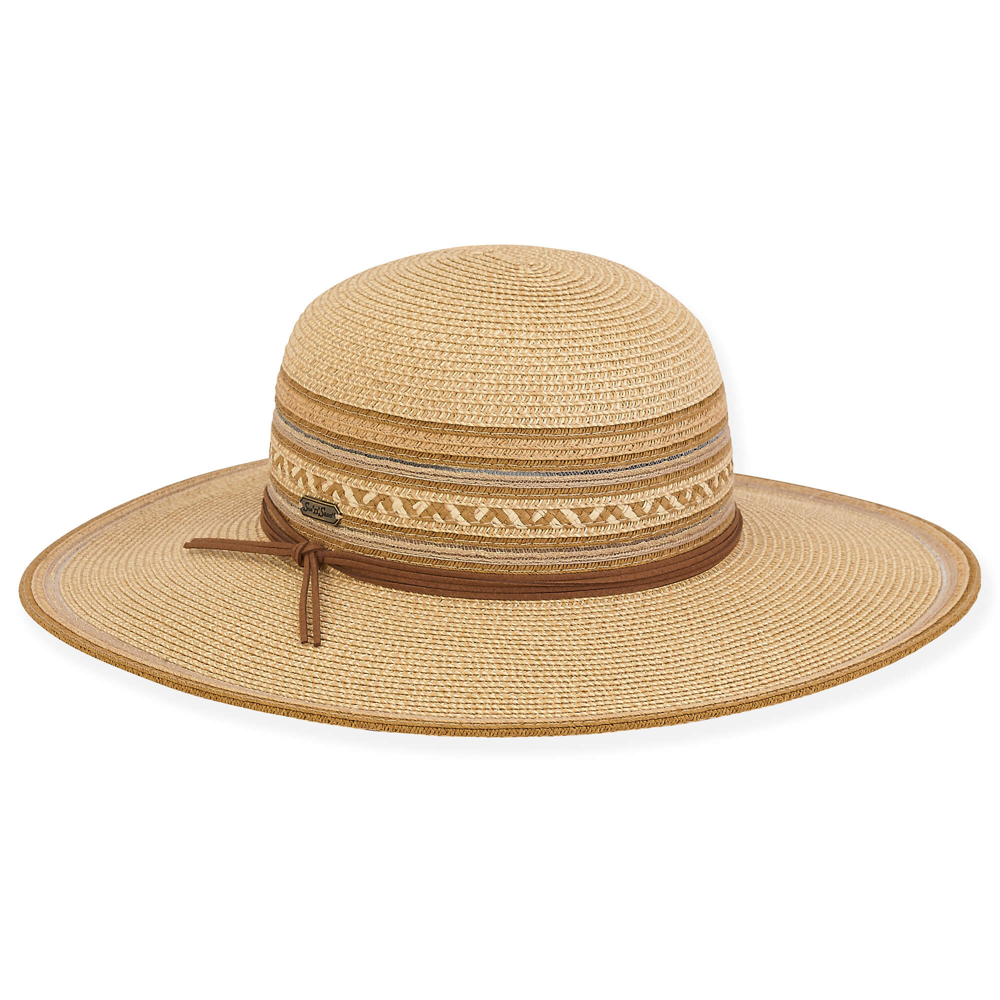 Tan Paper Braid Floppy Hat