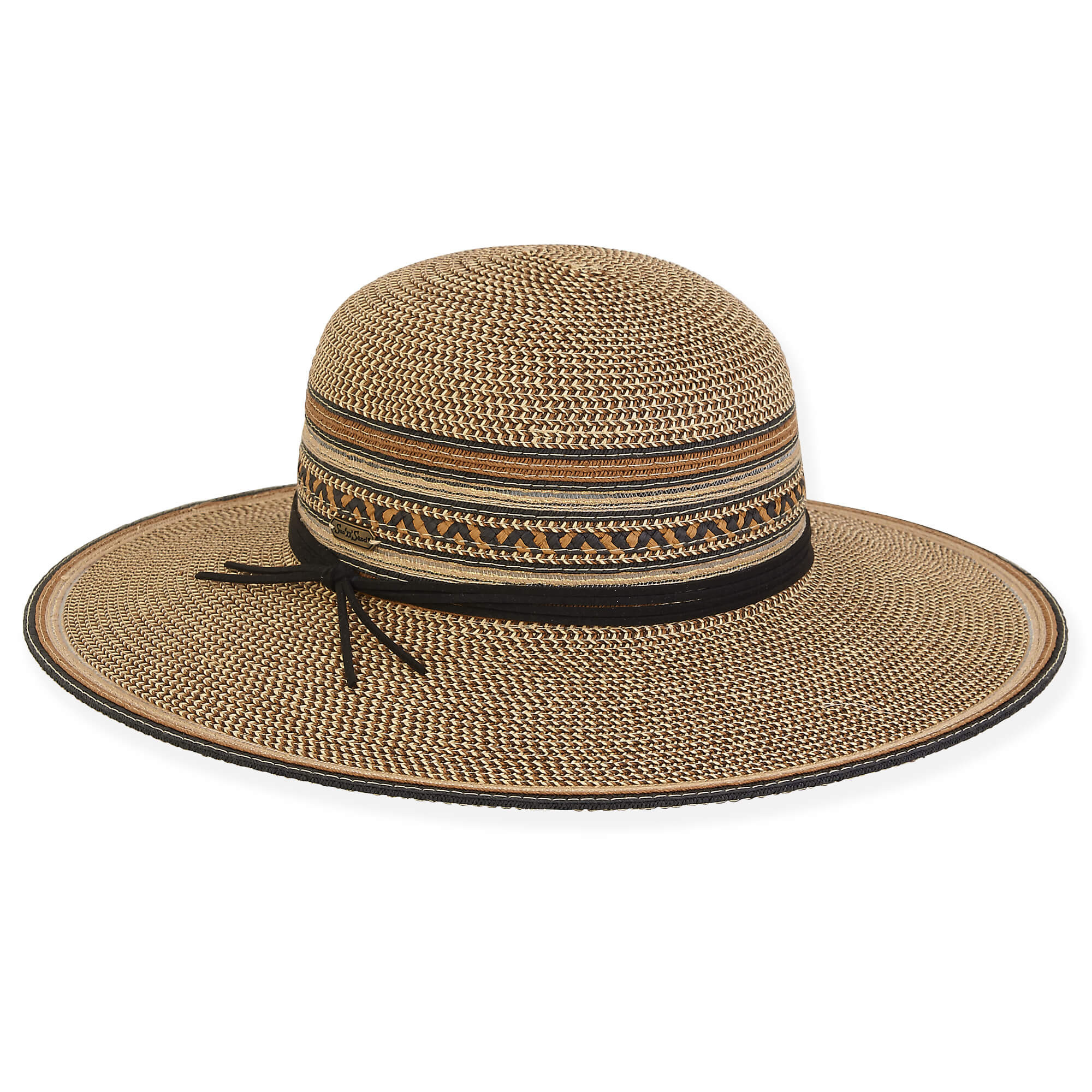 Black Paper Braid Floppy Hat