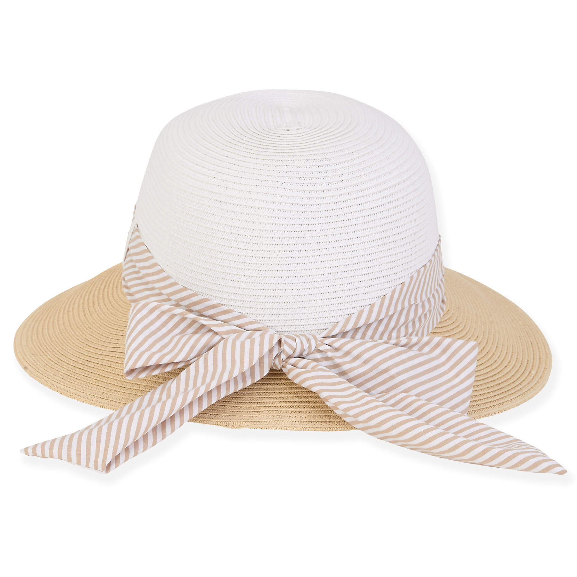 Natural Paper Straw Tapered Brim Hat - Back View