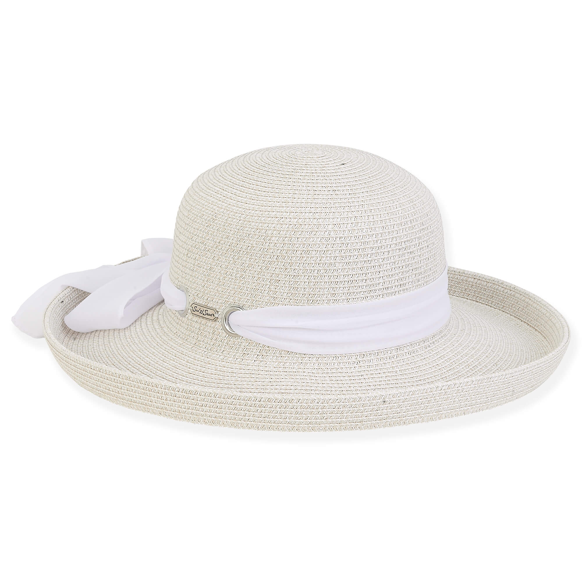 Grey Paper Braid Upbrim Hat