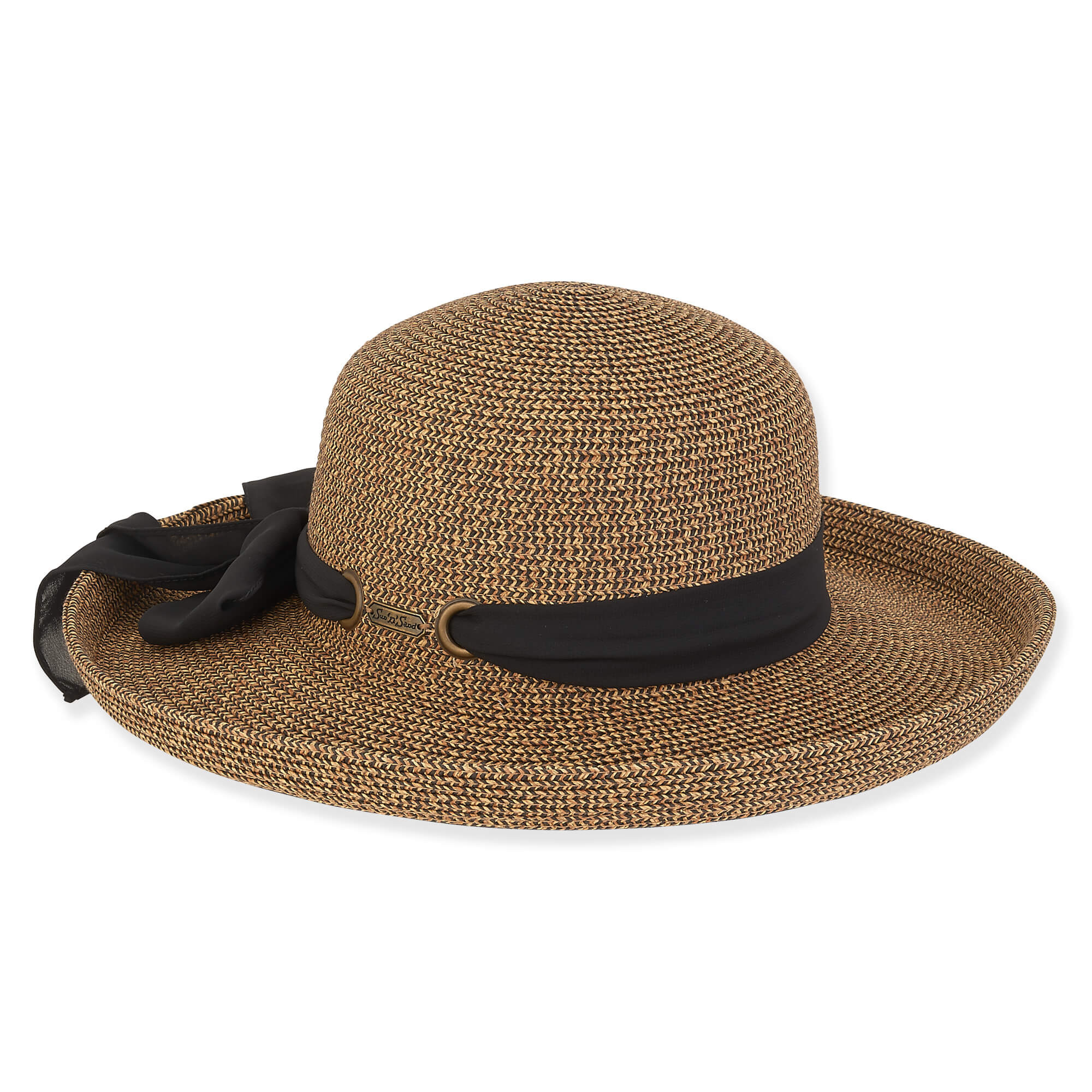 Black Paper Braid Upbrim Hat