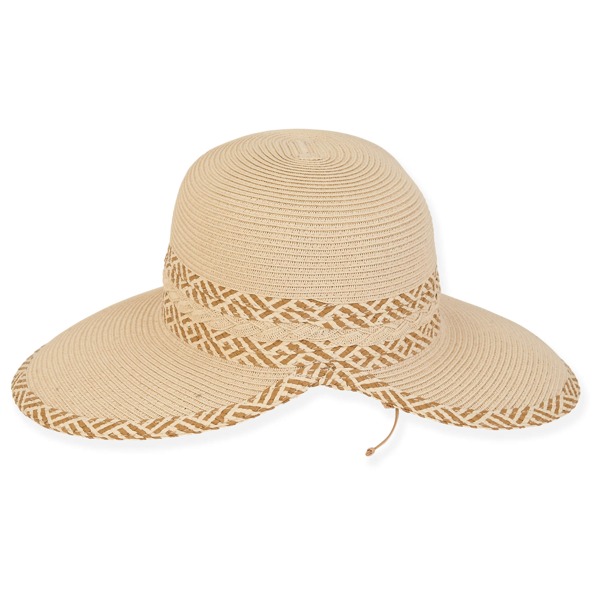 Natural Paper Straw Backless Hat - Back View
