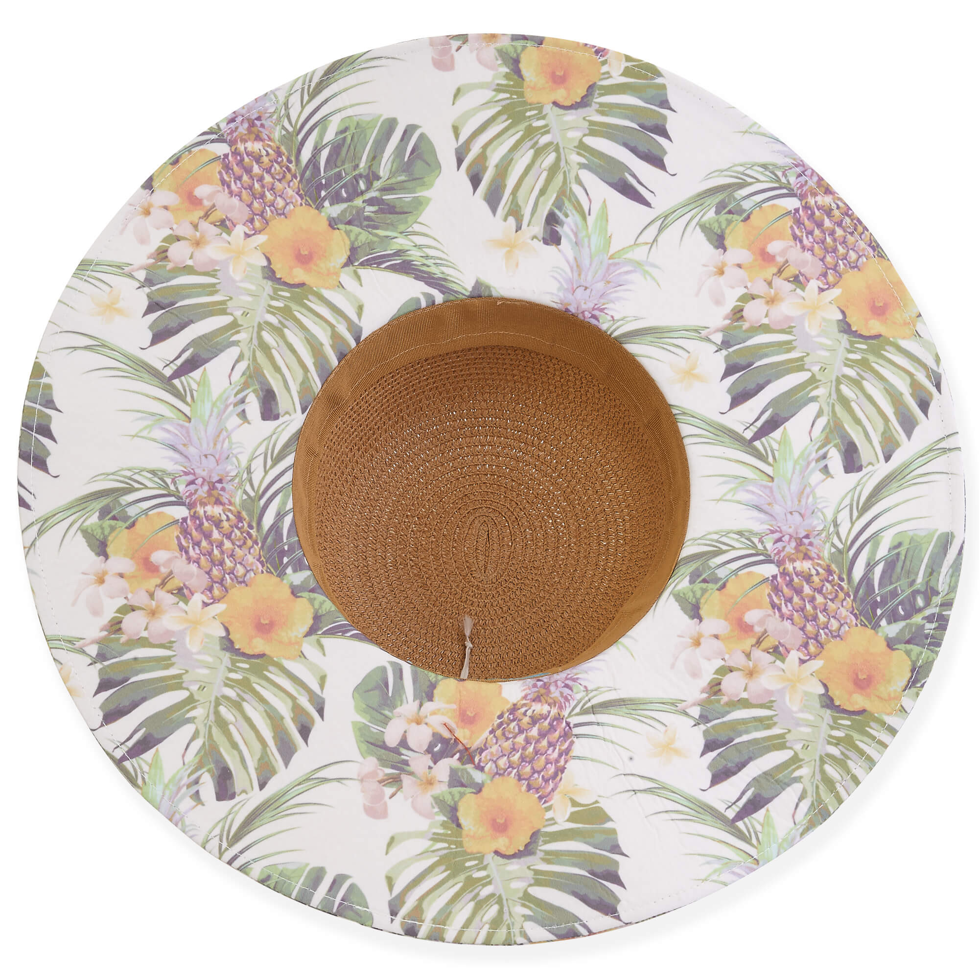 Caribbean Joe Ivory Paper Straw Floppy Hat Under View