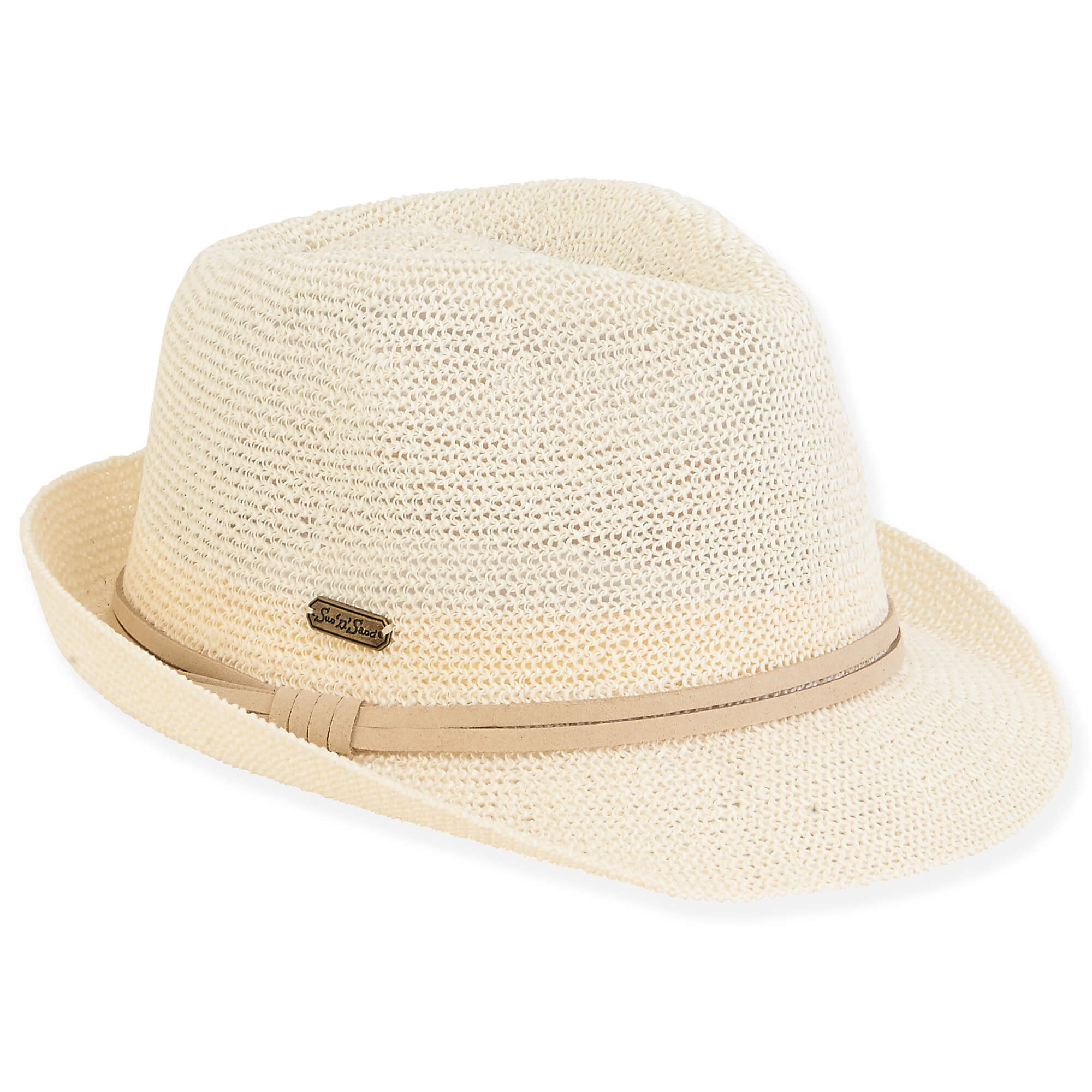 Ivory Poly Braid Fedora Hat