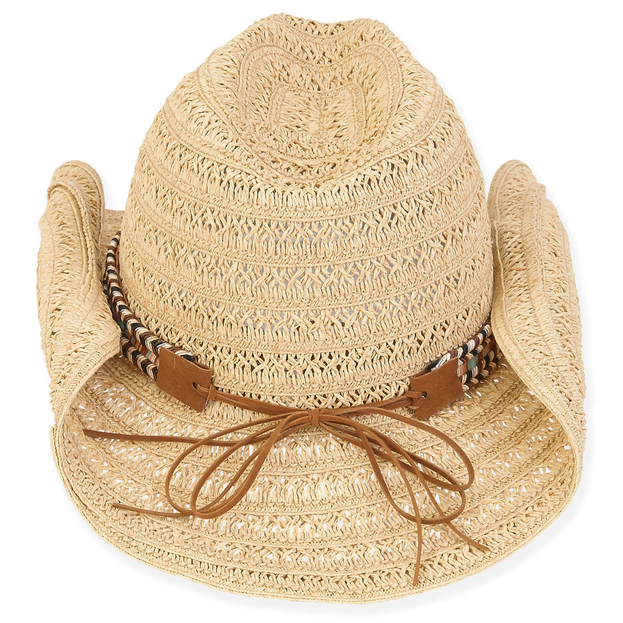 Paper Straw Western Hat - Back View