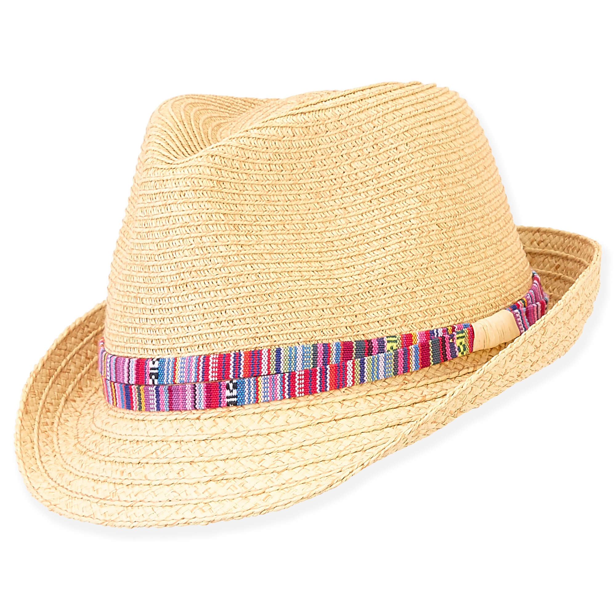 Natural Young Girls Paper Braid Fedora Hat