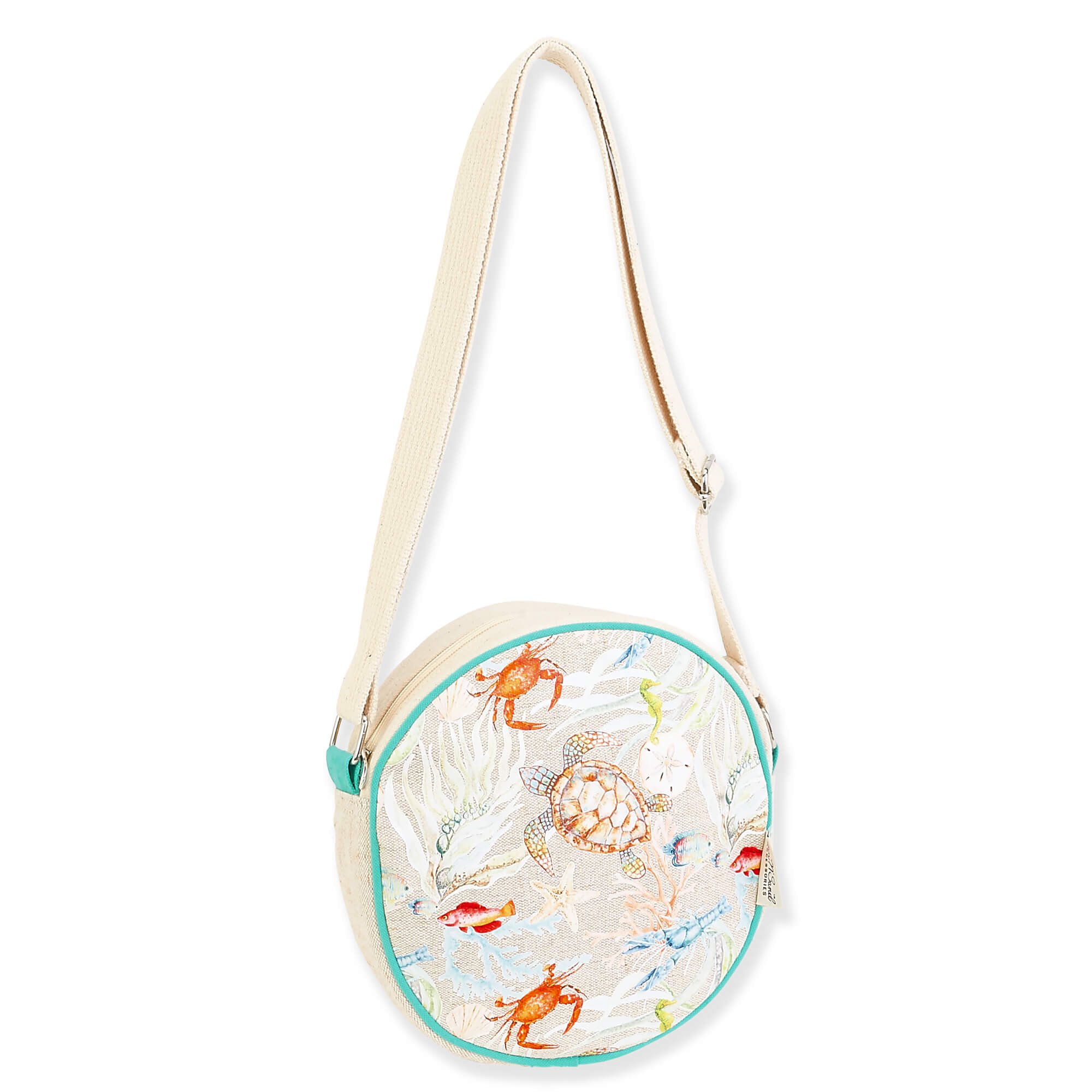 Under The Sea | Artistic Totes Round Crossbody | Side View