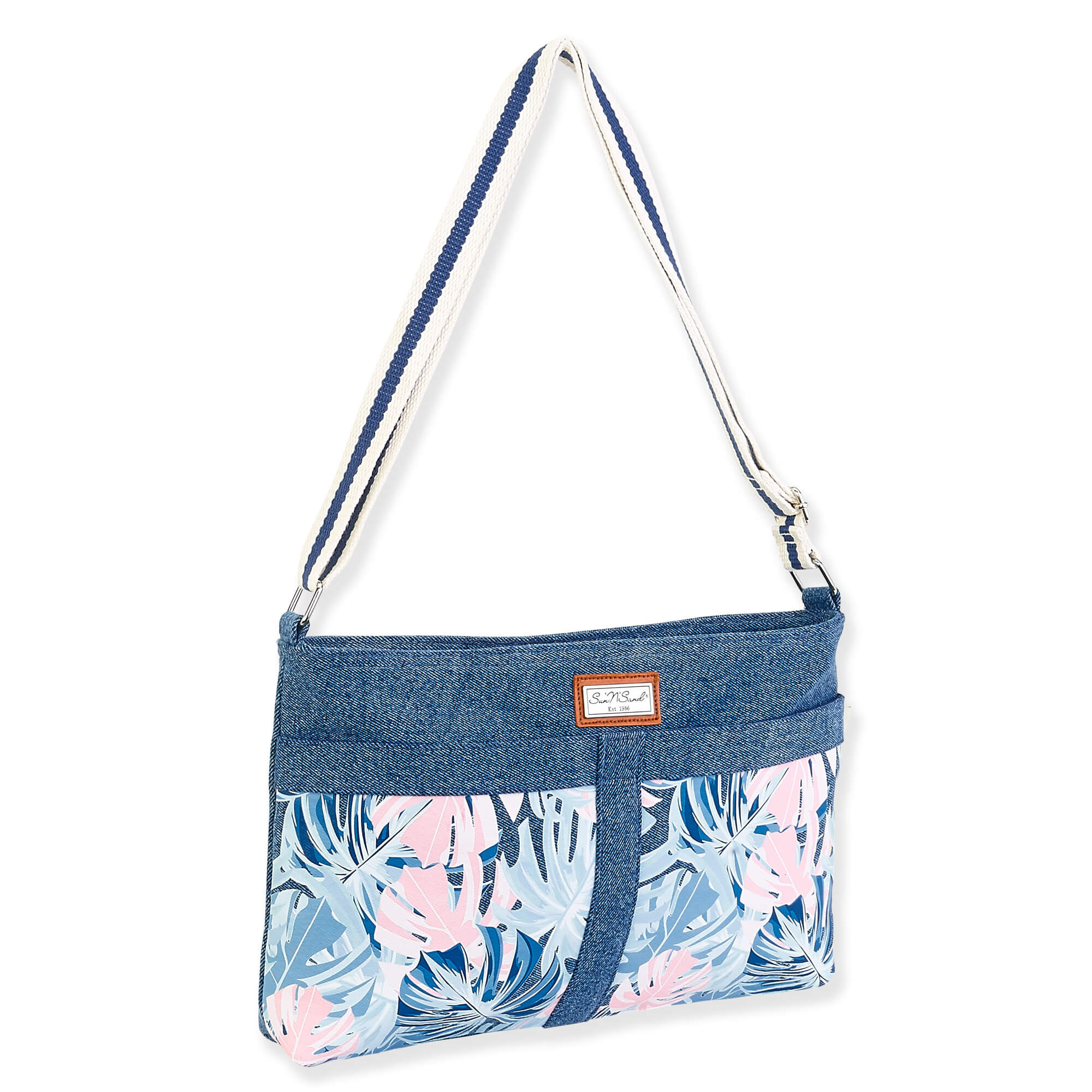 Tropical Leaves | Beach Casuals E/W Crossbody | Side View