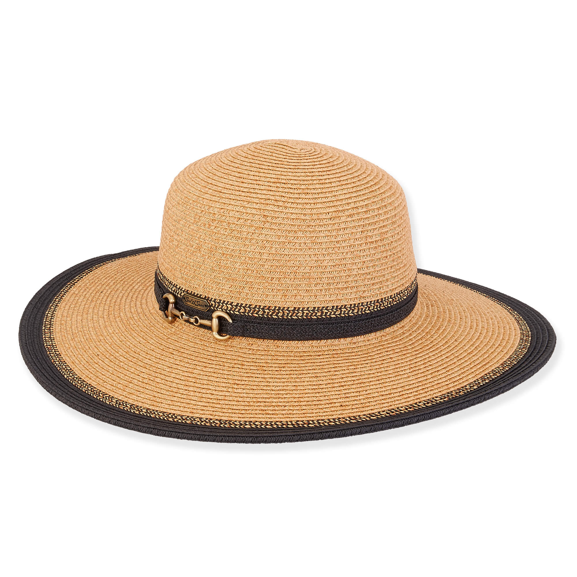 Black| Paper Braid Floppy Hat