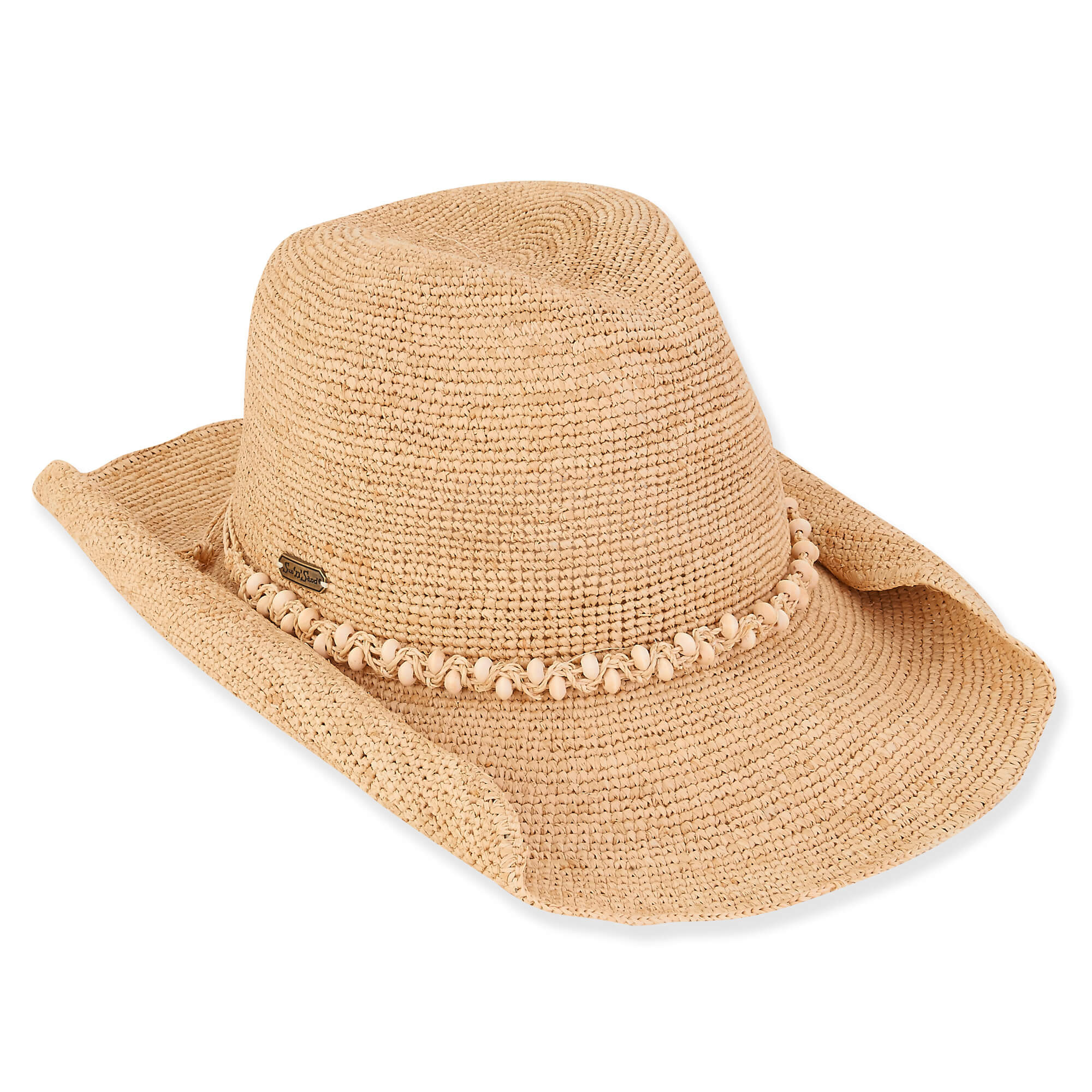 Natural Raffia Western Hat
