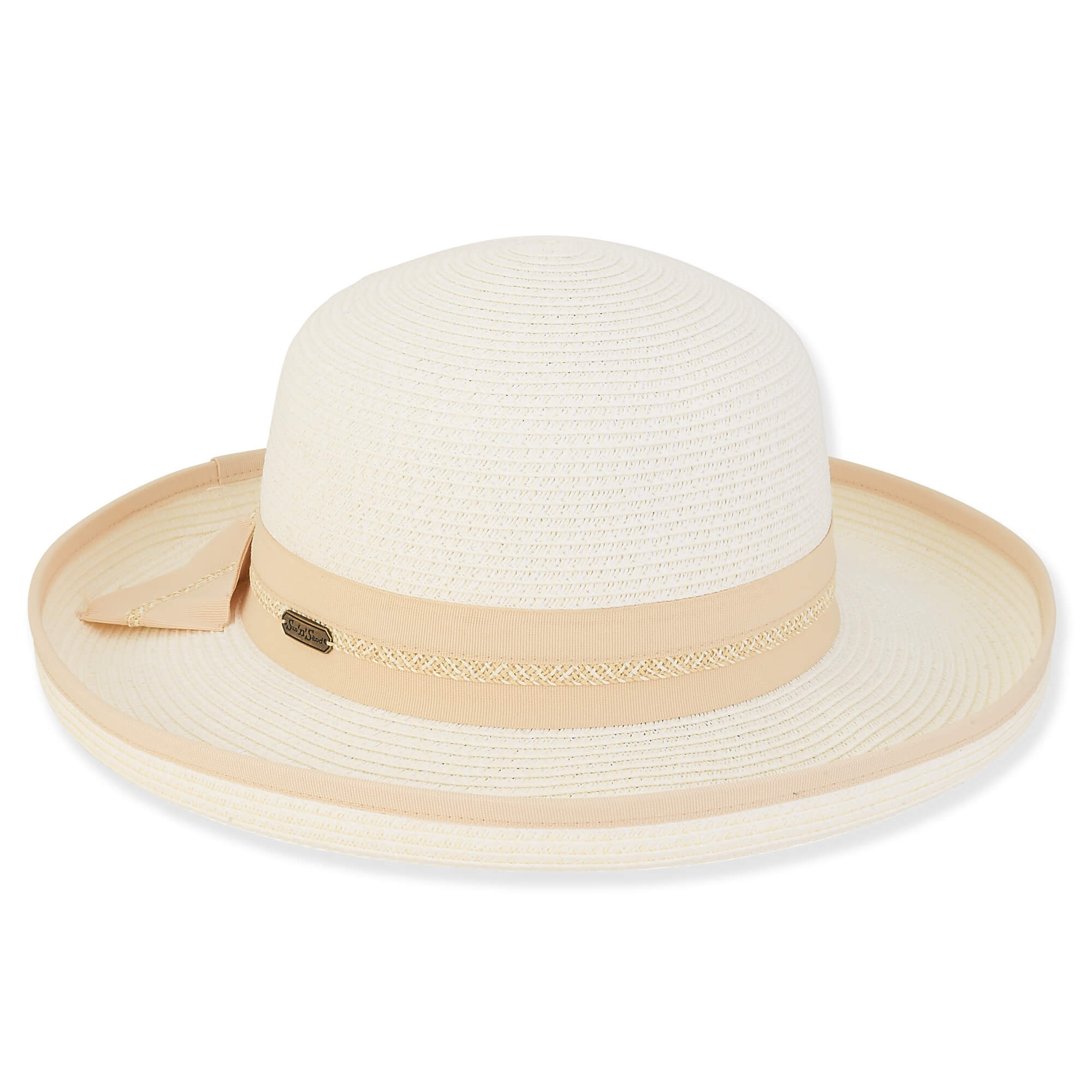 White - Paper Braid Up Brim