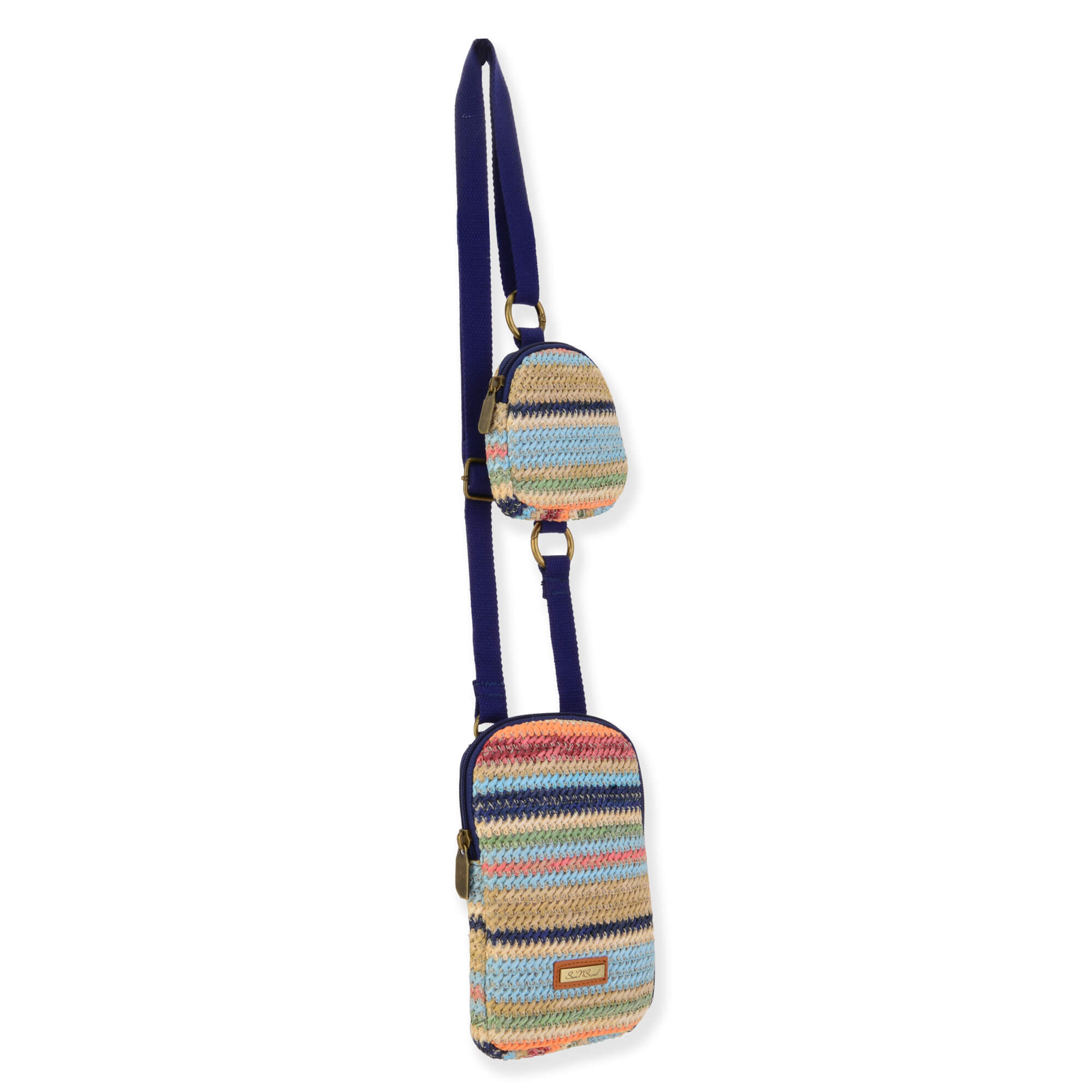 Blue Multi - Poly Straw Crossbody