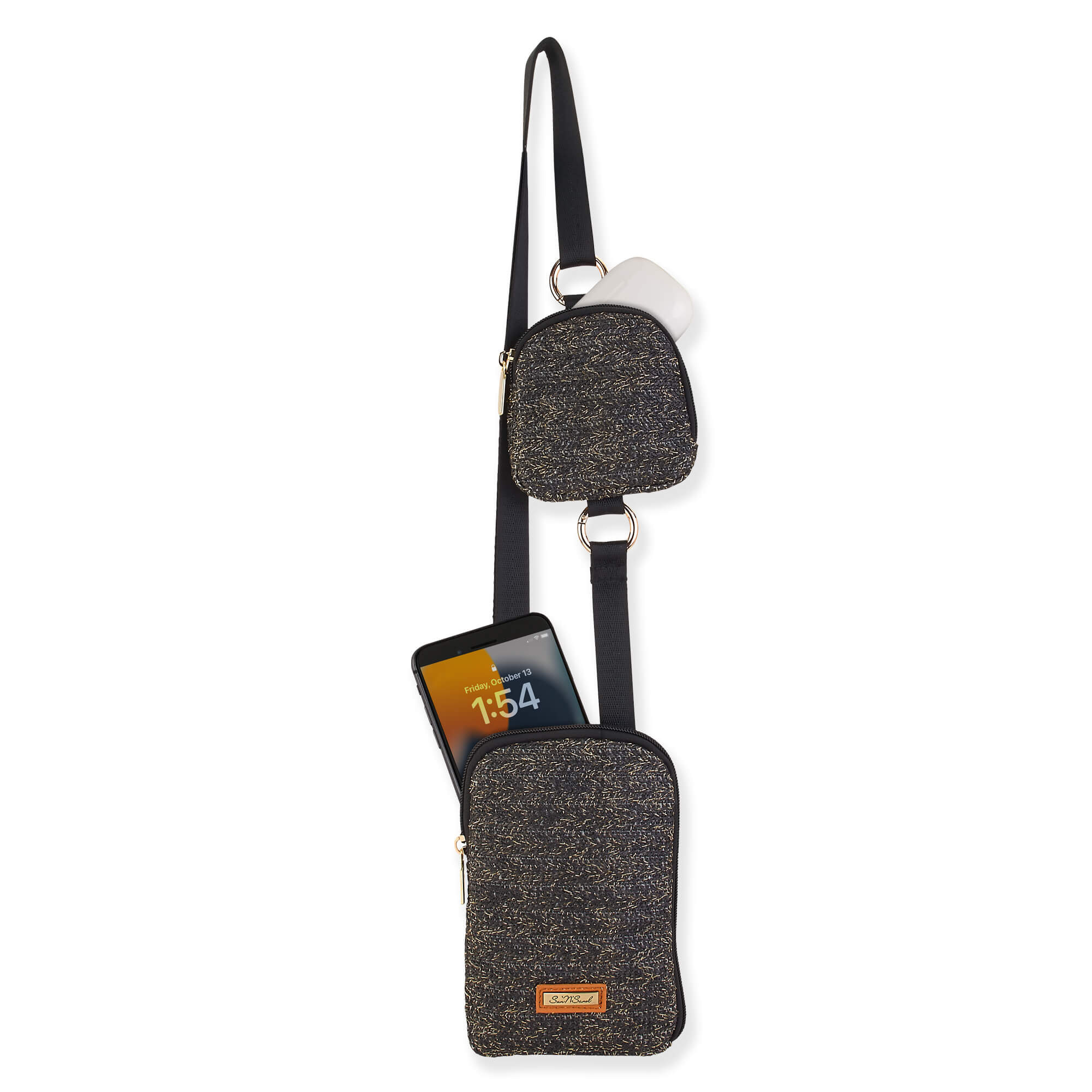 Black - Poly Straw Crossbody