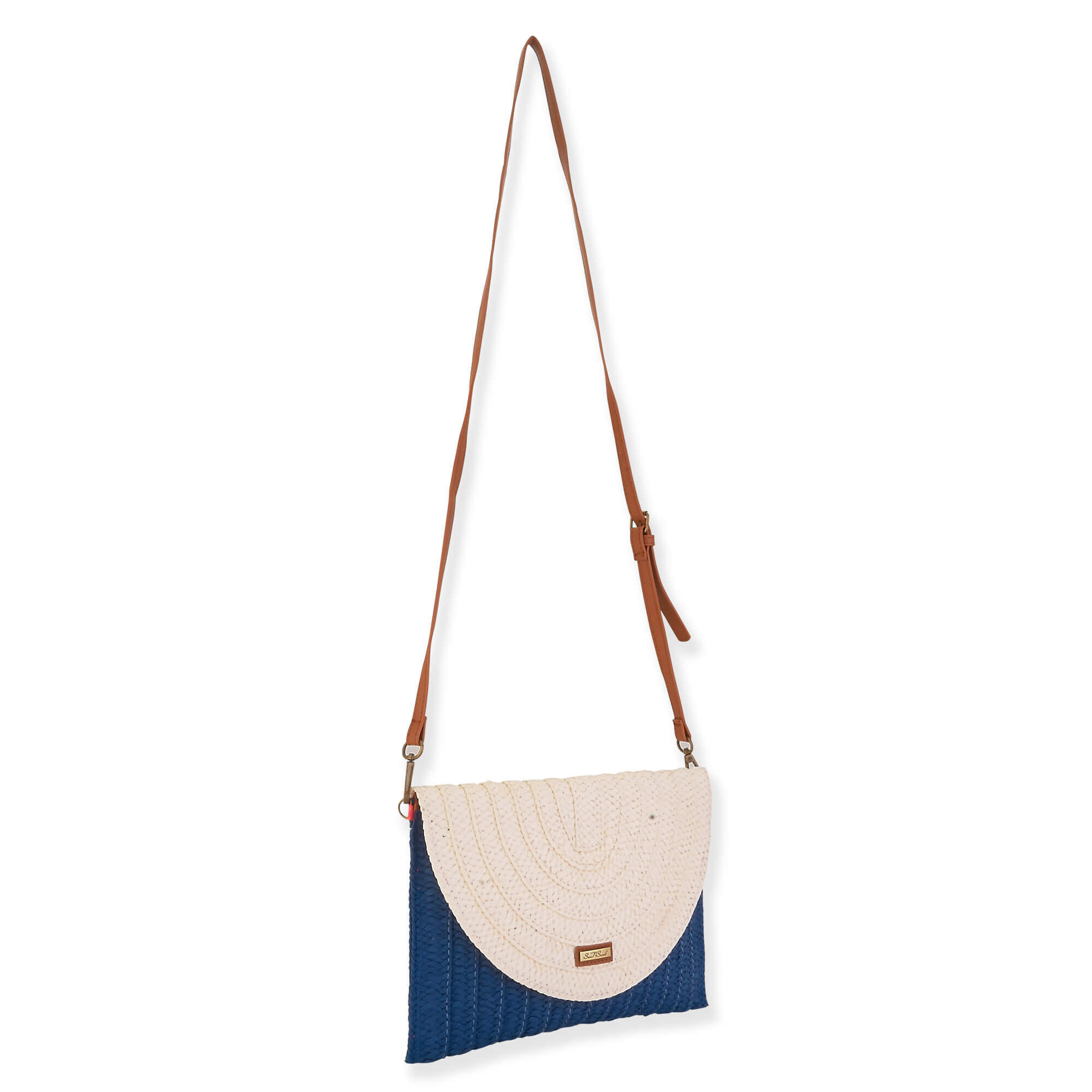 Navy - Natural Straw Crossbody