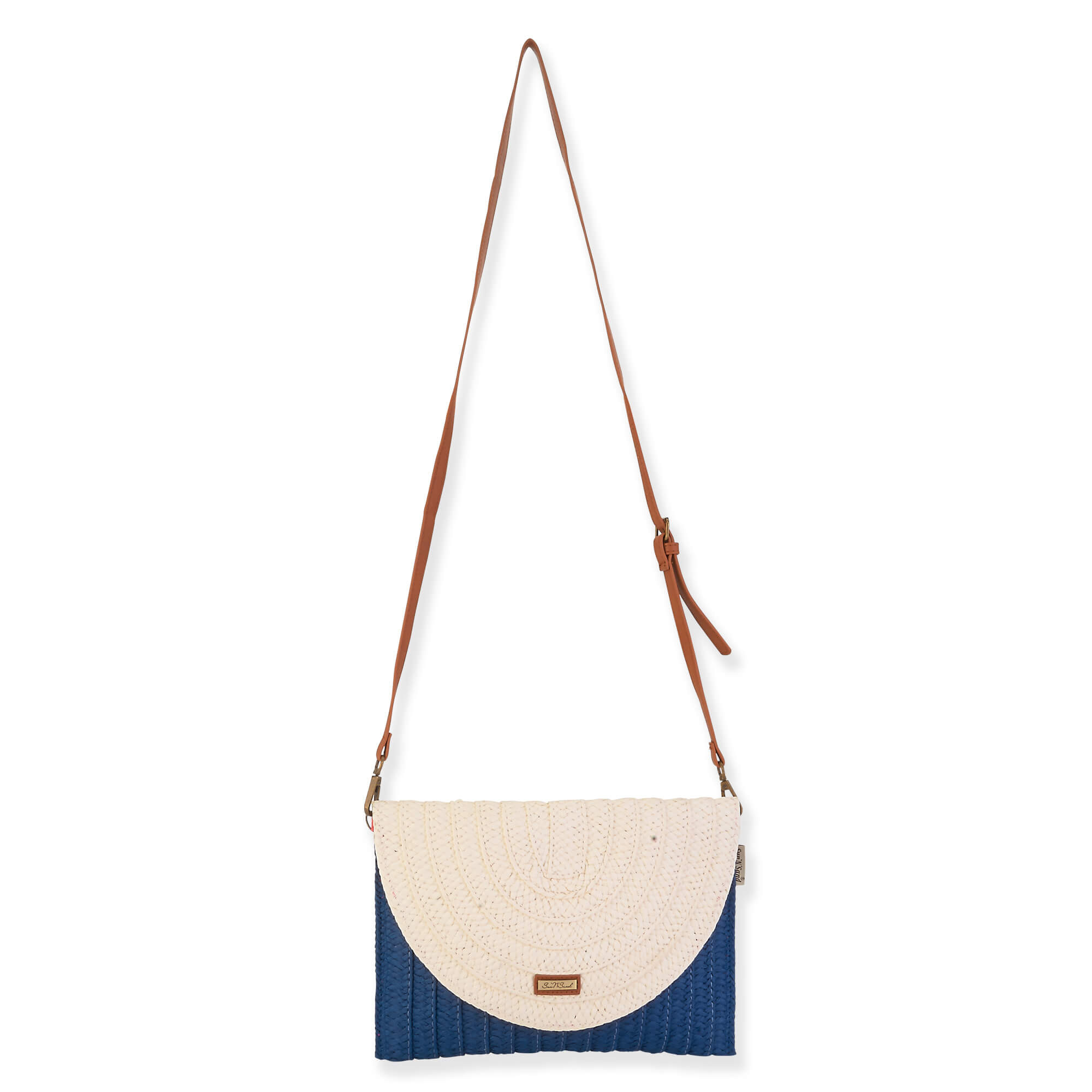 Navy - Natural Straw Crossbody