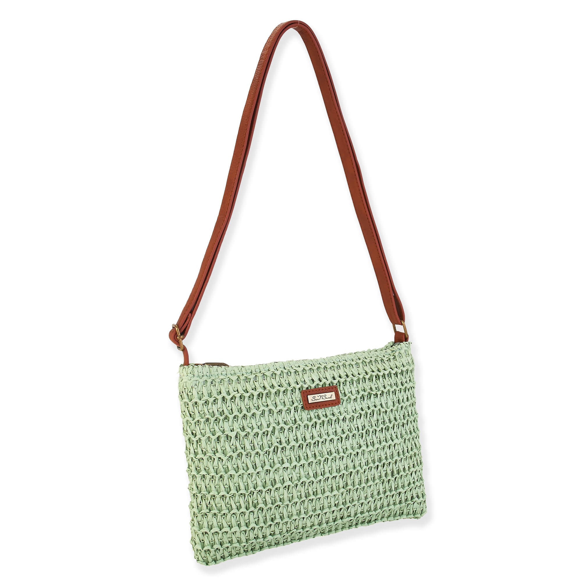 Green - Natural Crochet Crossbody