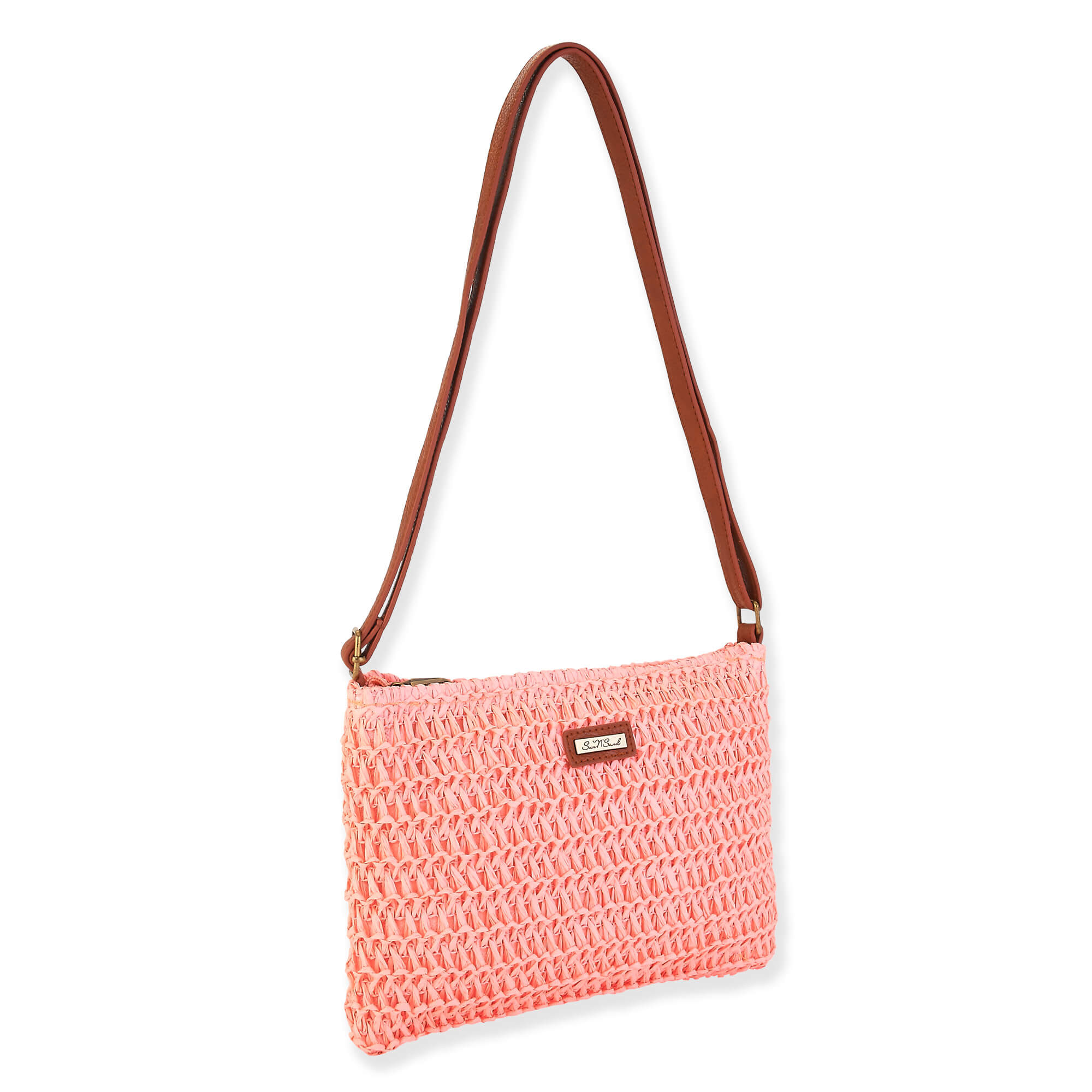 Pink - Natural Crochet Crossbody