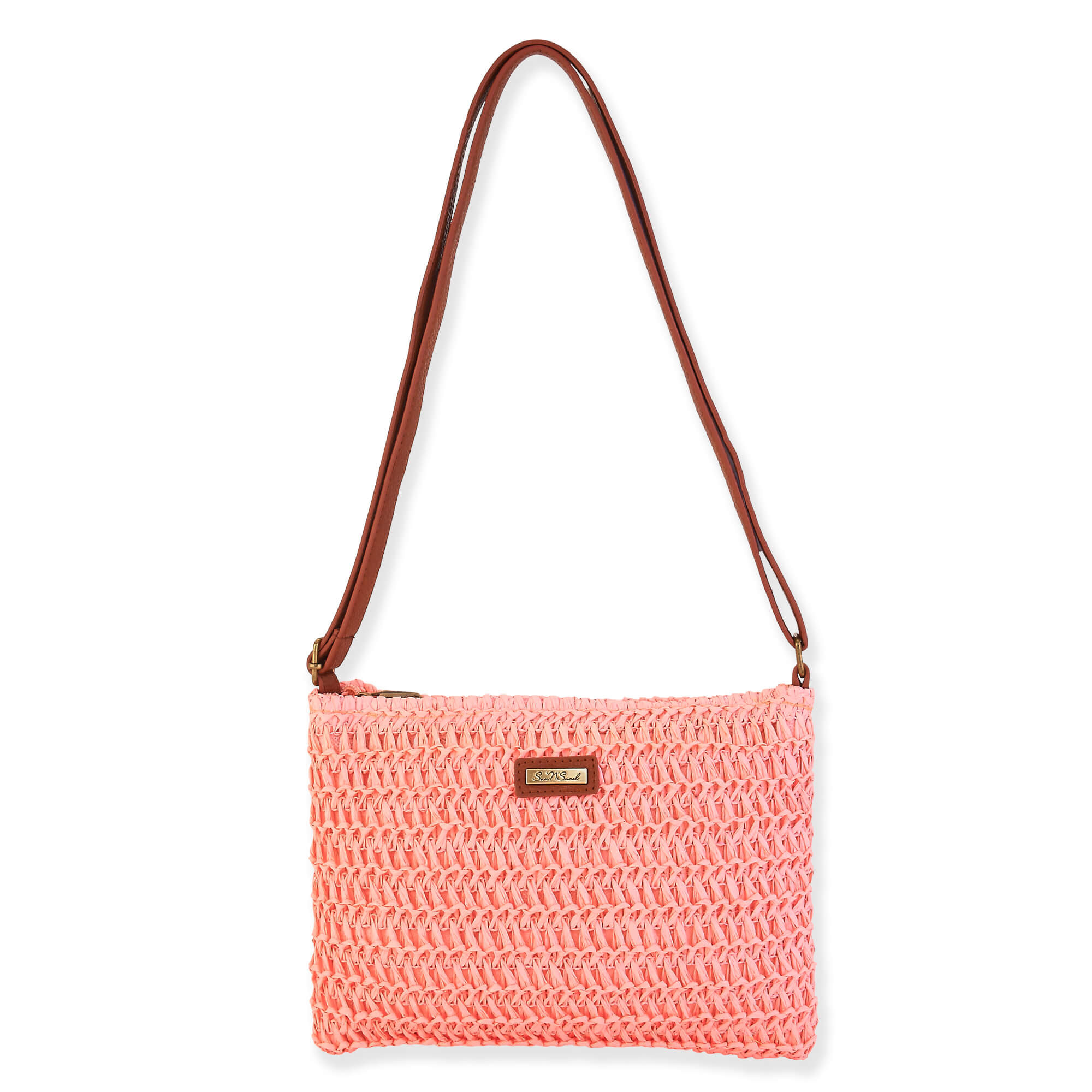 Pink - Natural Crochet Crossbody