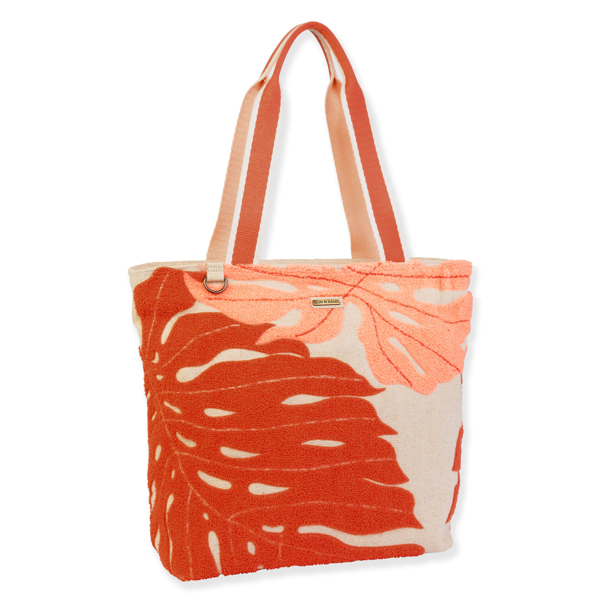 Coral Leaves, Shoulder Tote Bold Monstera | SNS6600 B | Side View