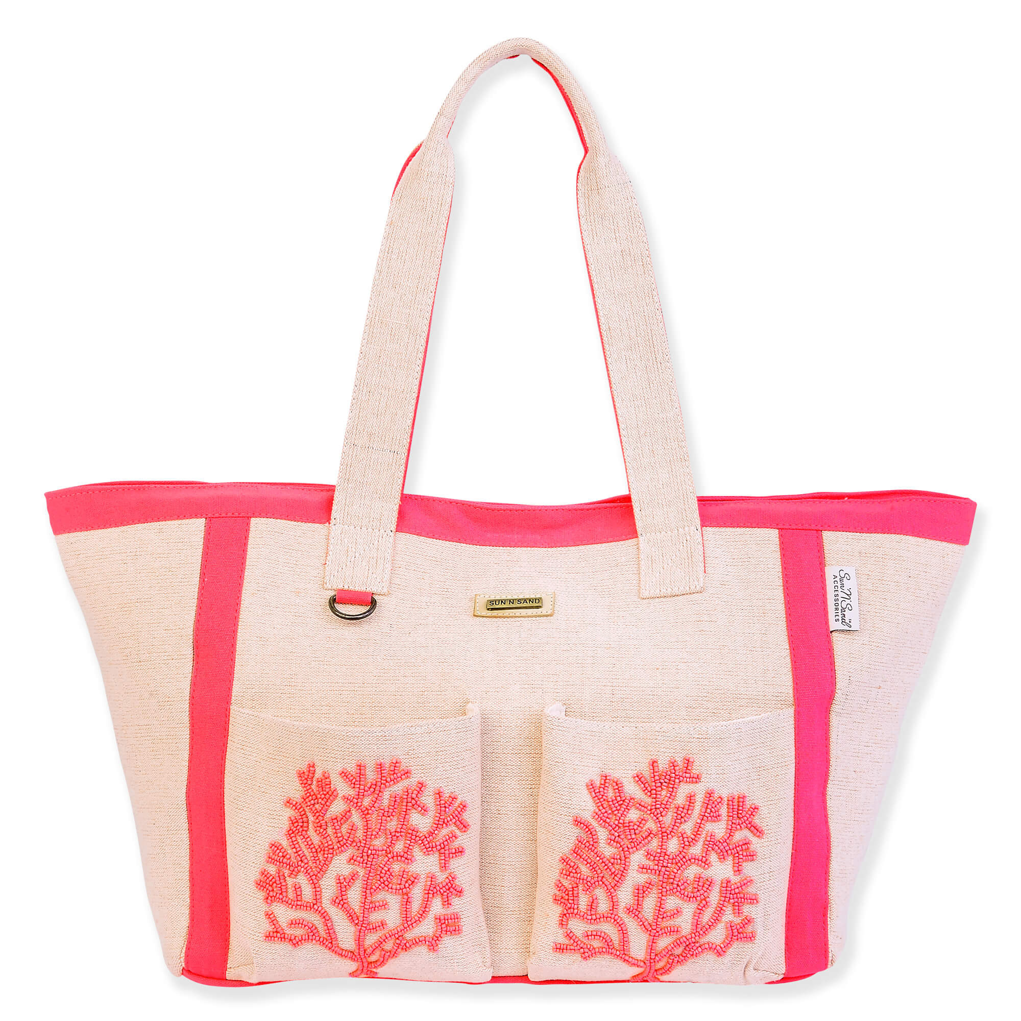 Pink, Shoulder Tote Beaded Corals | SNS6800 A