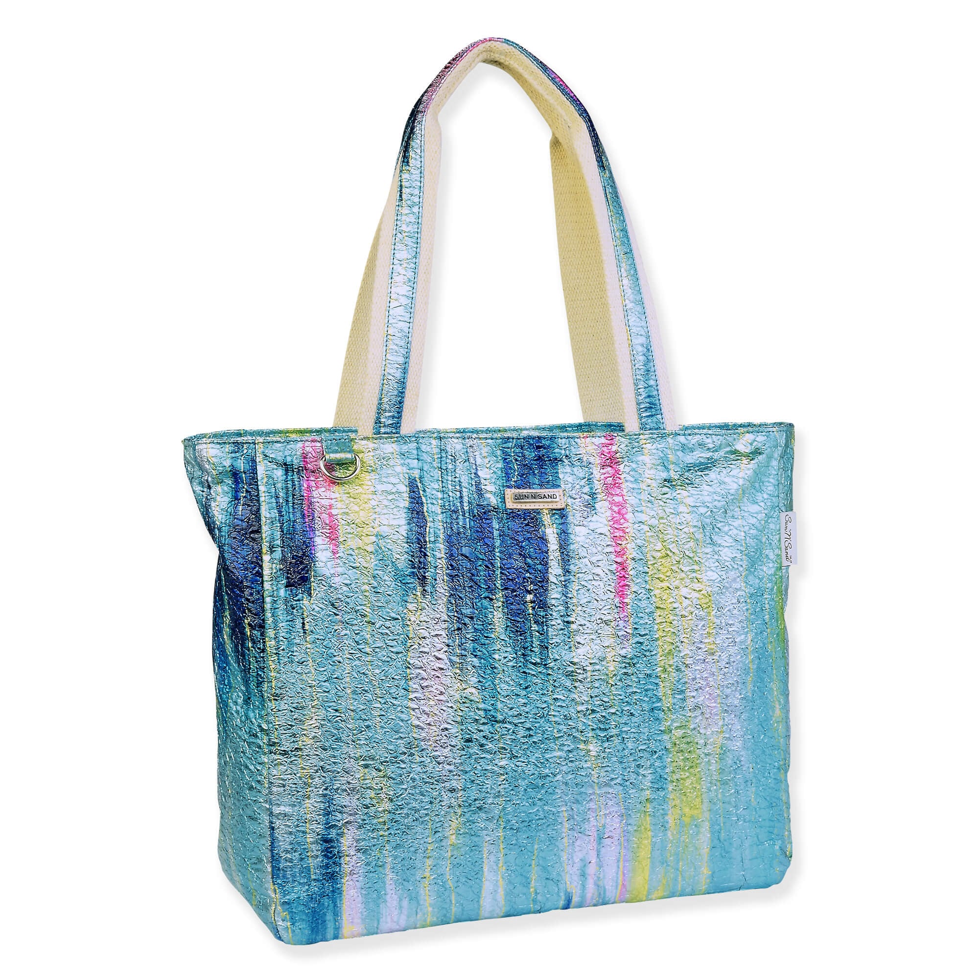 Blue, Shoulder Tote Ombre Crushed Foil | SNS6820 C | Side View