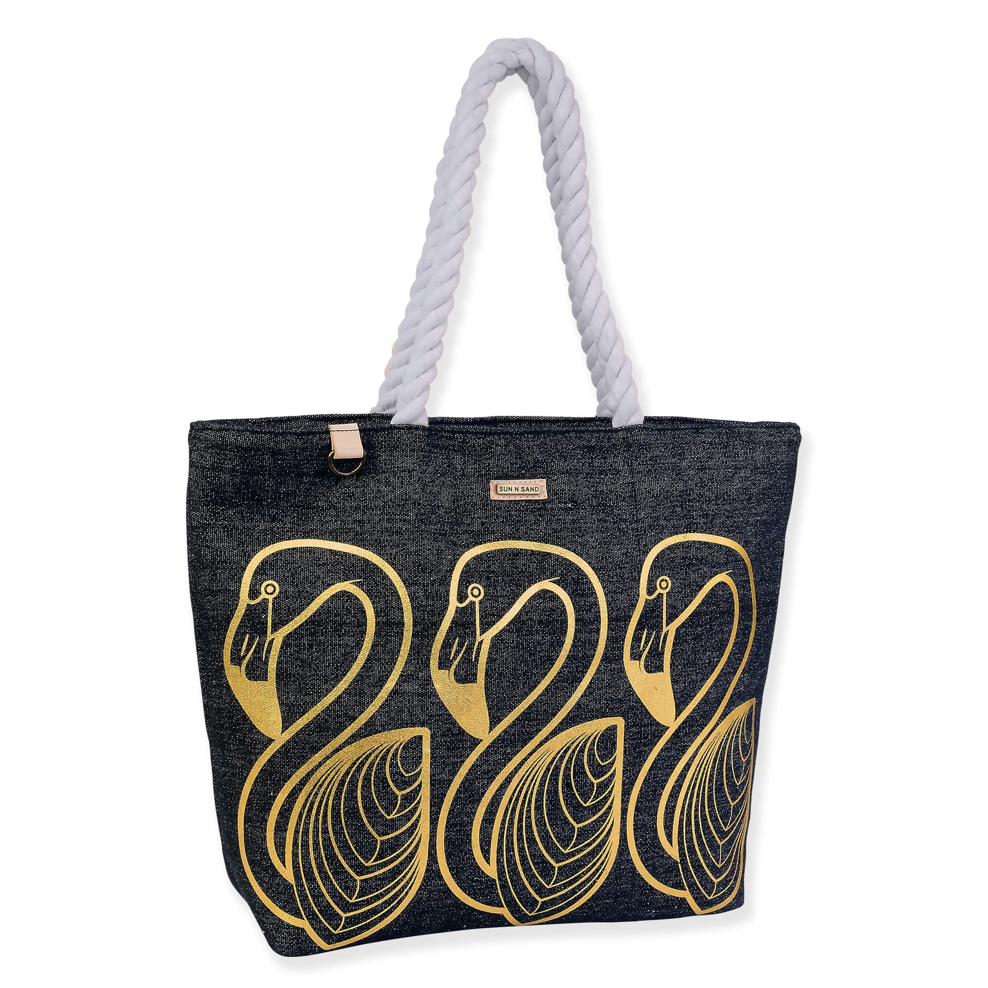 Gold, Shoulder Tote Metallic Flamingo | SNS6873 A | Side View