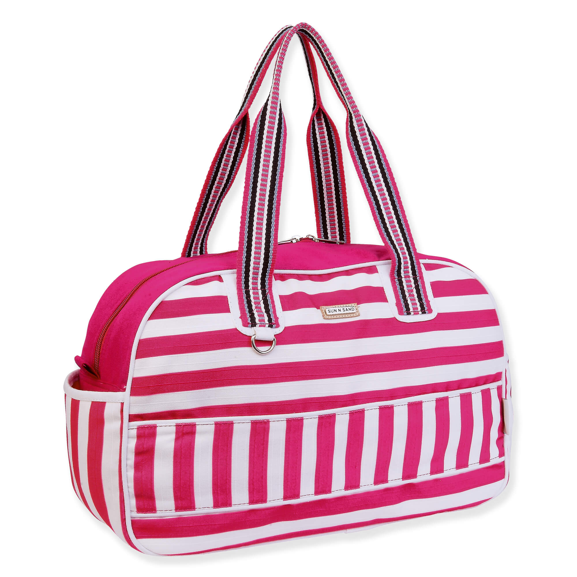 Pink, Duffle Bag Two Way Stripes | SNS6850 B | Side View