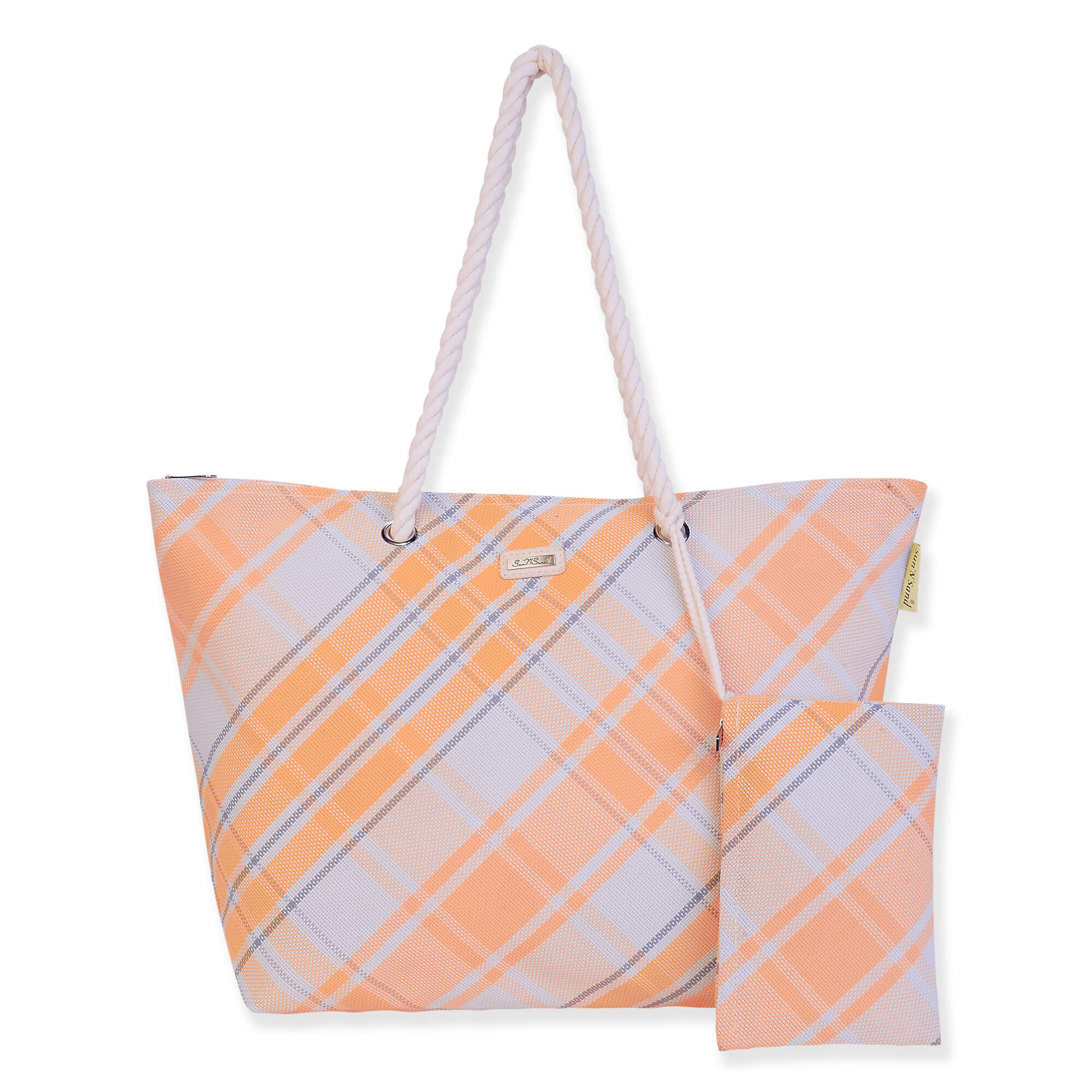 Light Orange, PP Straw Shoulder Tote | CE6660 B