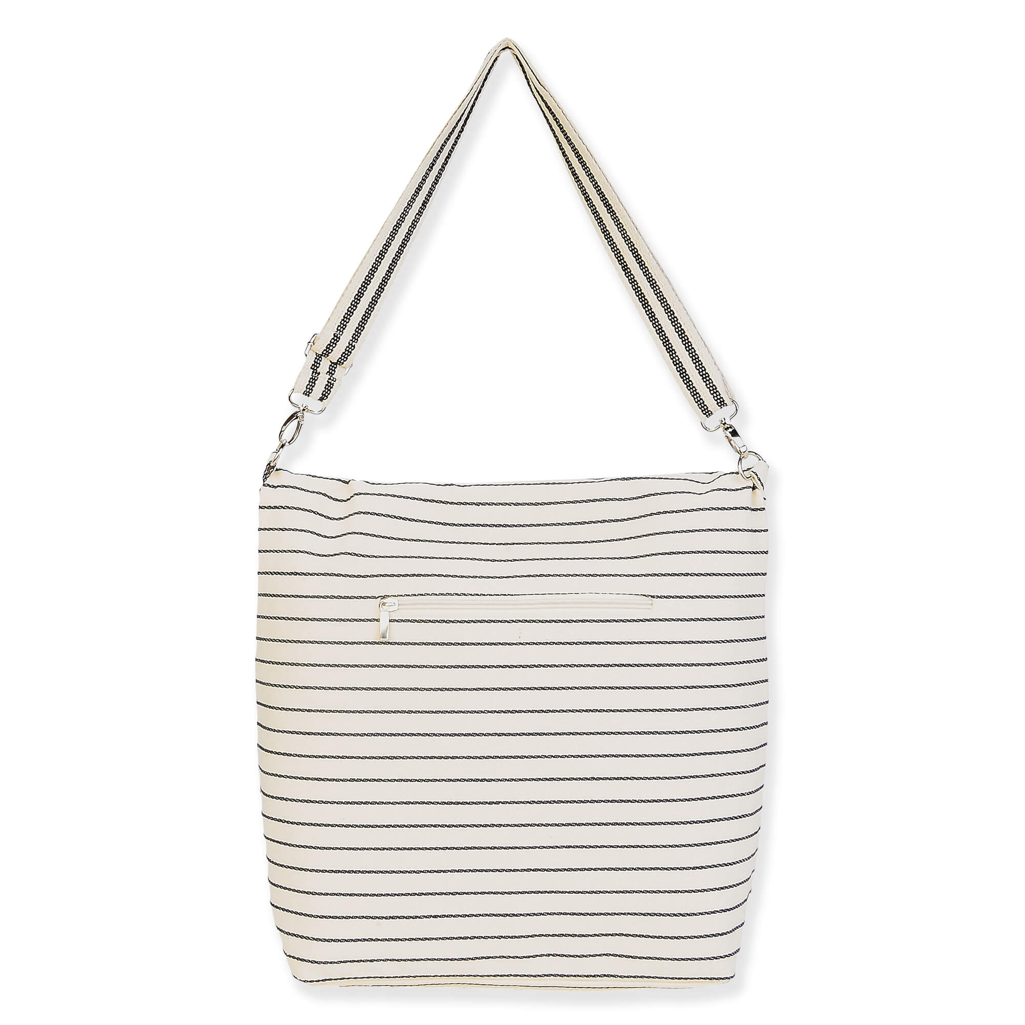 Black, Polyester Shoulder Tote | CE6727 B | Back View