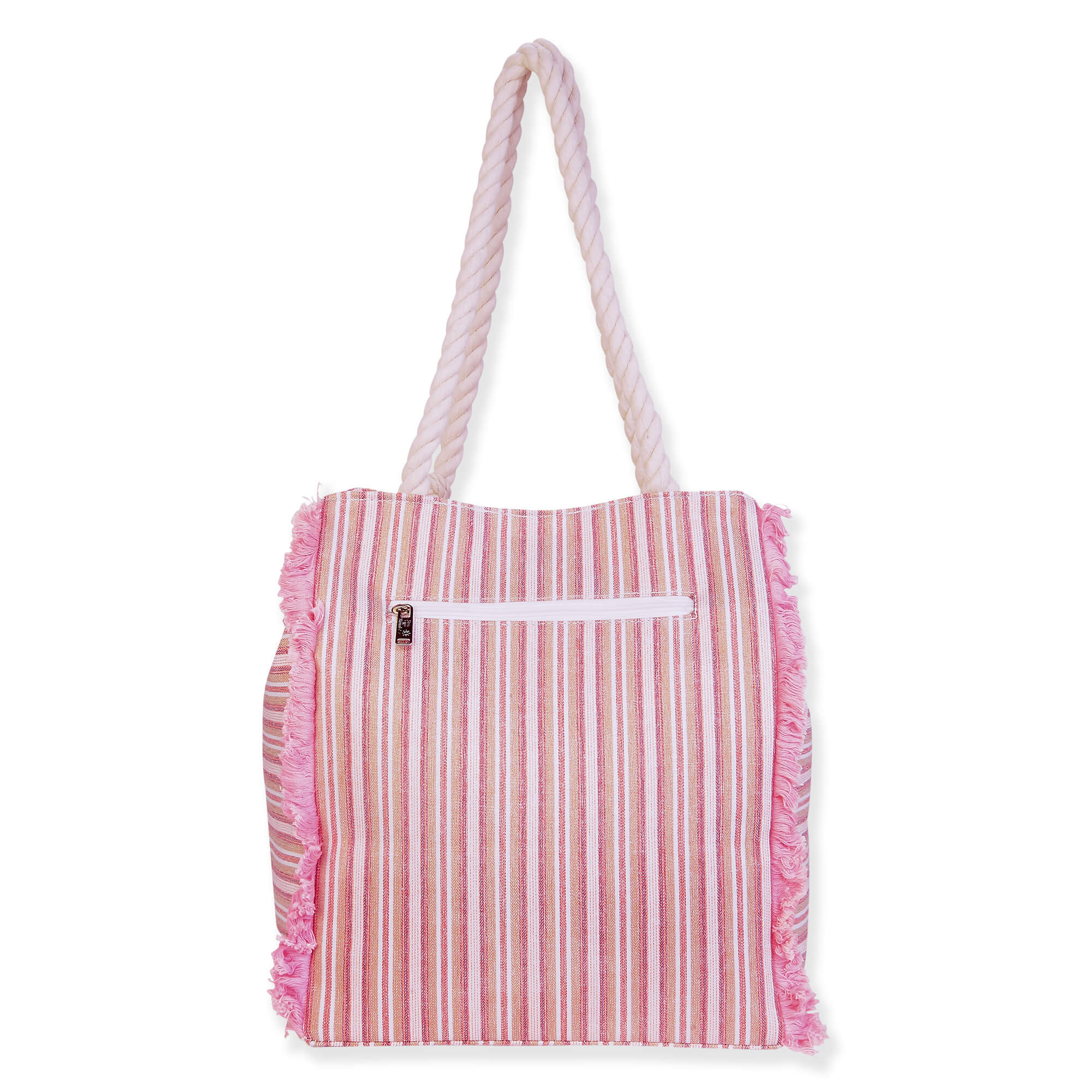 Pink, 70% Cotton/30% Poly Shoulder Tote | CE6730 A | Back View