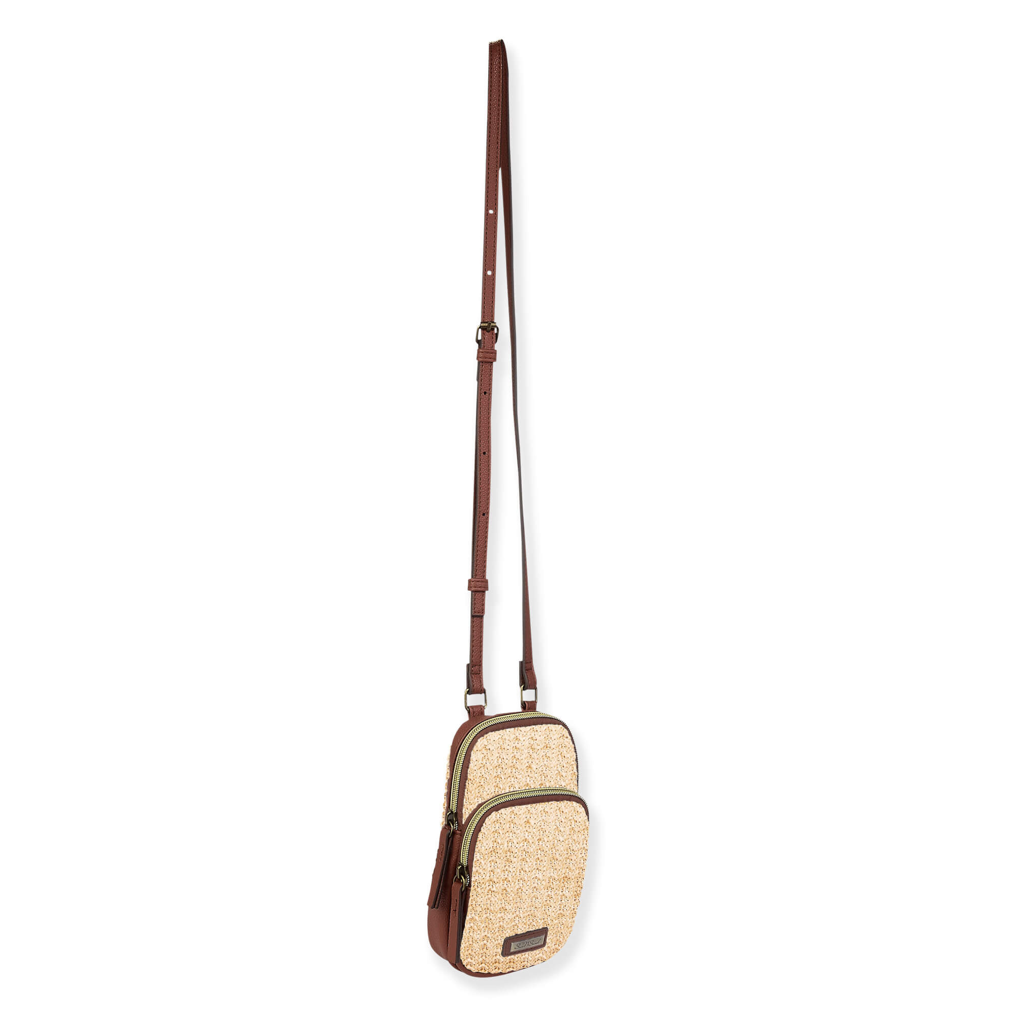 Natural, Poly Straw Crossbody | CE6632 A | Side View