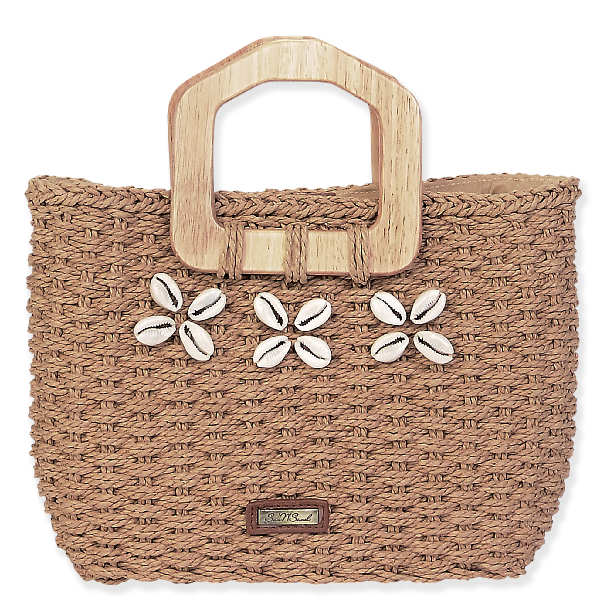 Tan, Paper Straw Medium Tote | CE6643 B