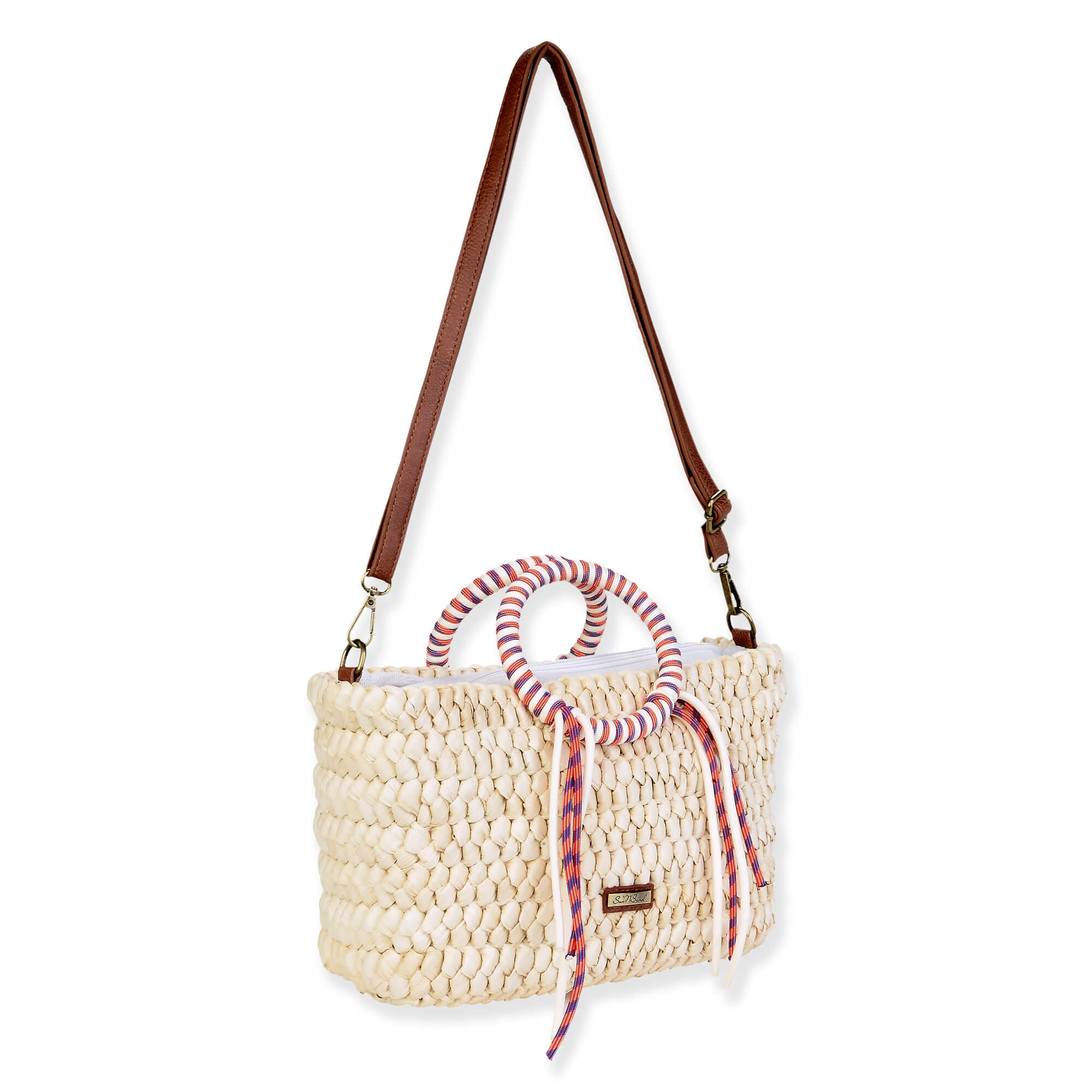 Natural, Corn Husk Crossbody | CE6687 A | Side View